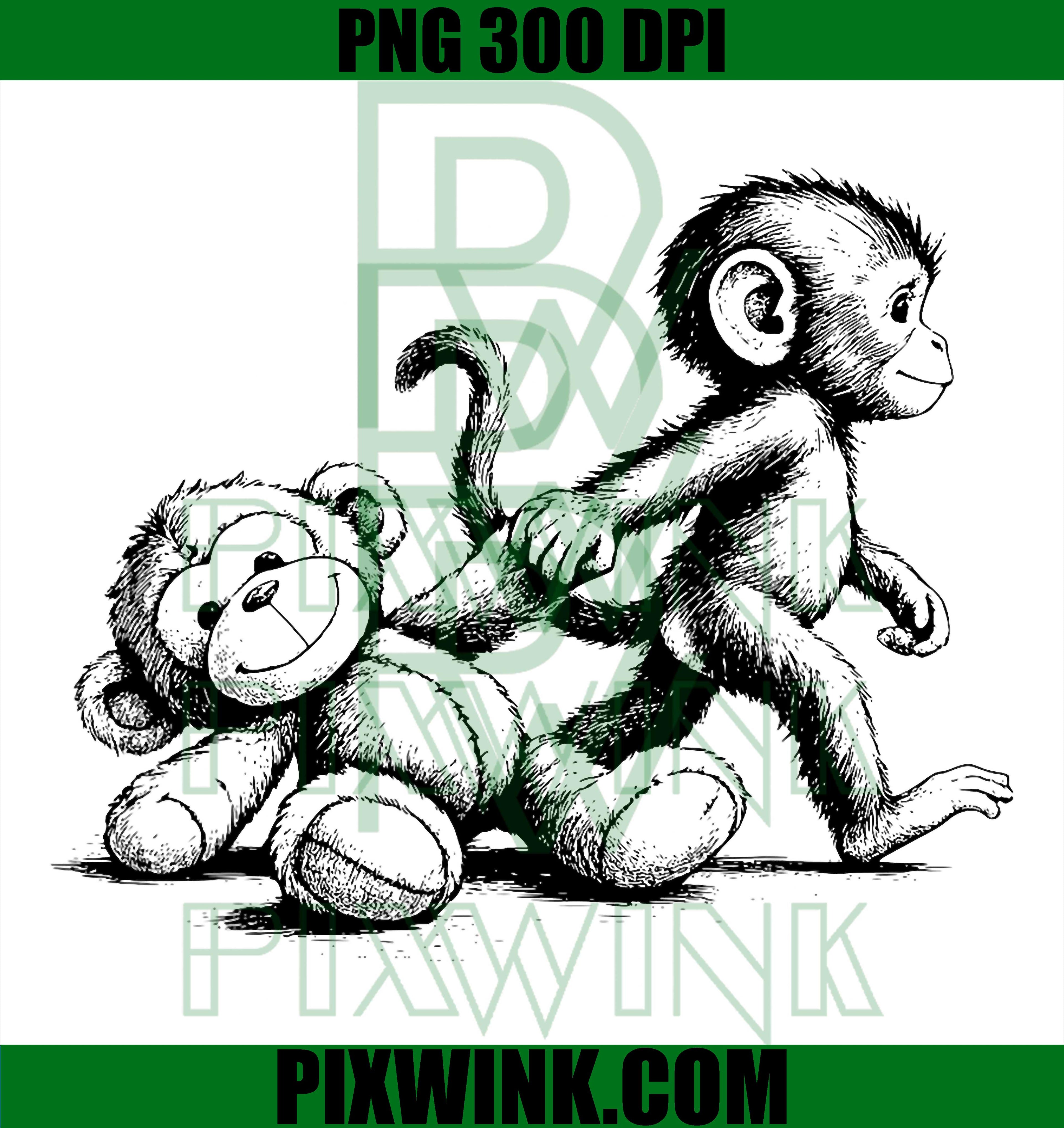 Punch Monkey Baby Little Punch PNG, Funny Cute Meme Design PNG