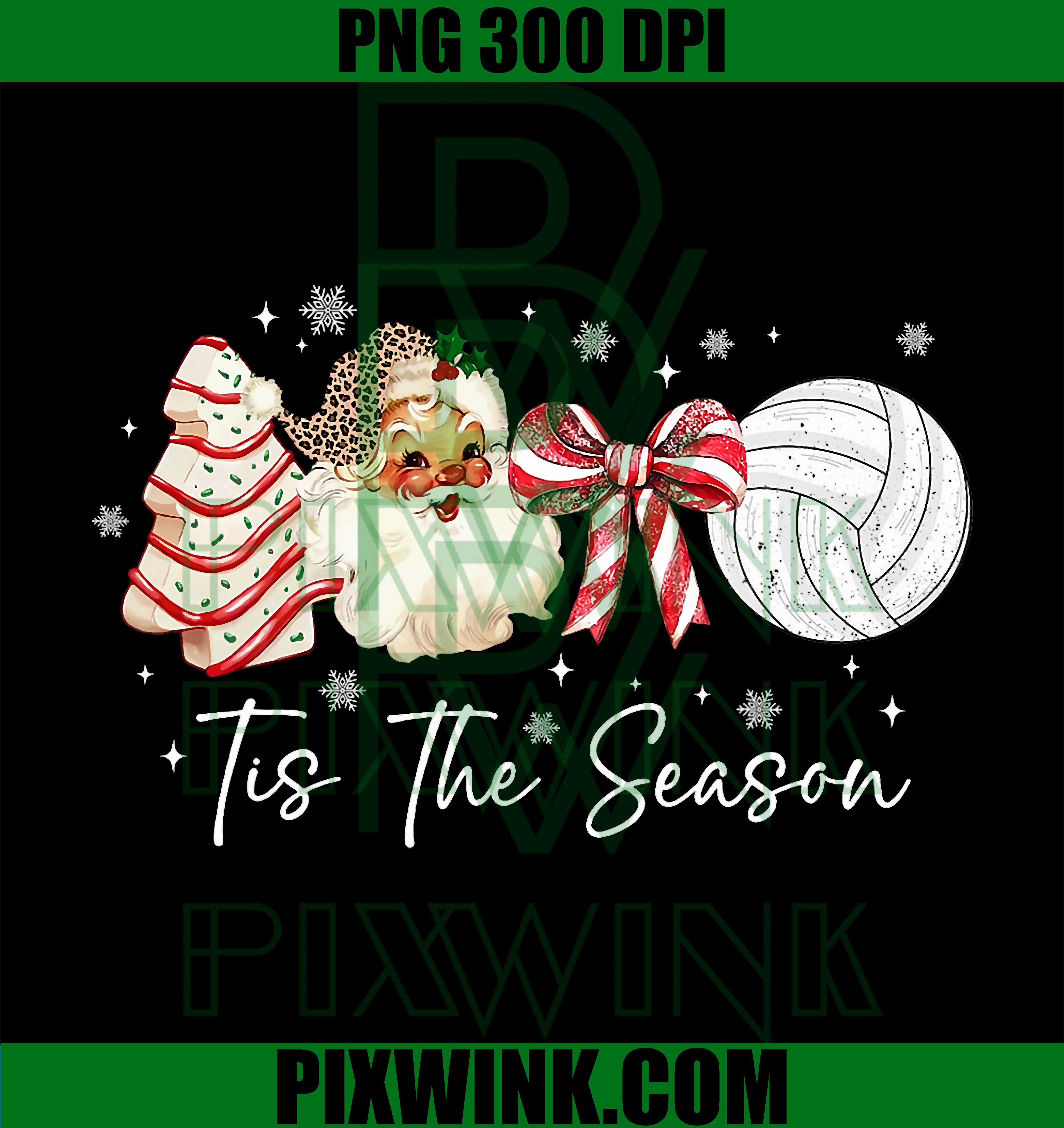 Tis The Season Santa Volleyball Sport Family Group Christmas PNG