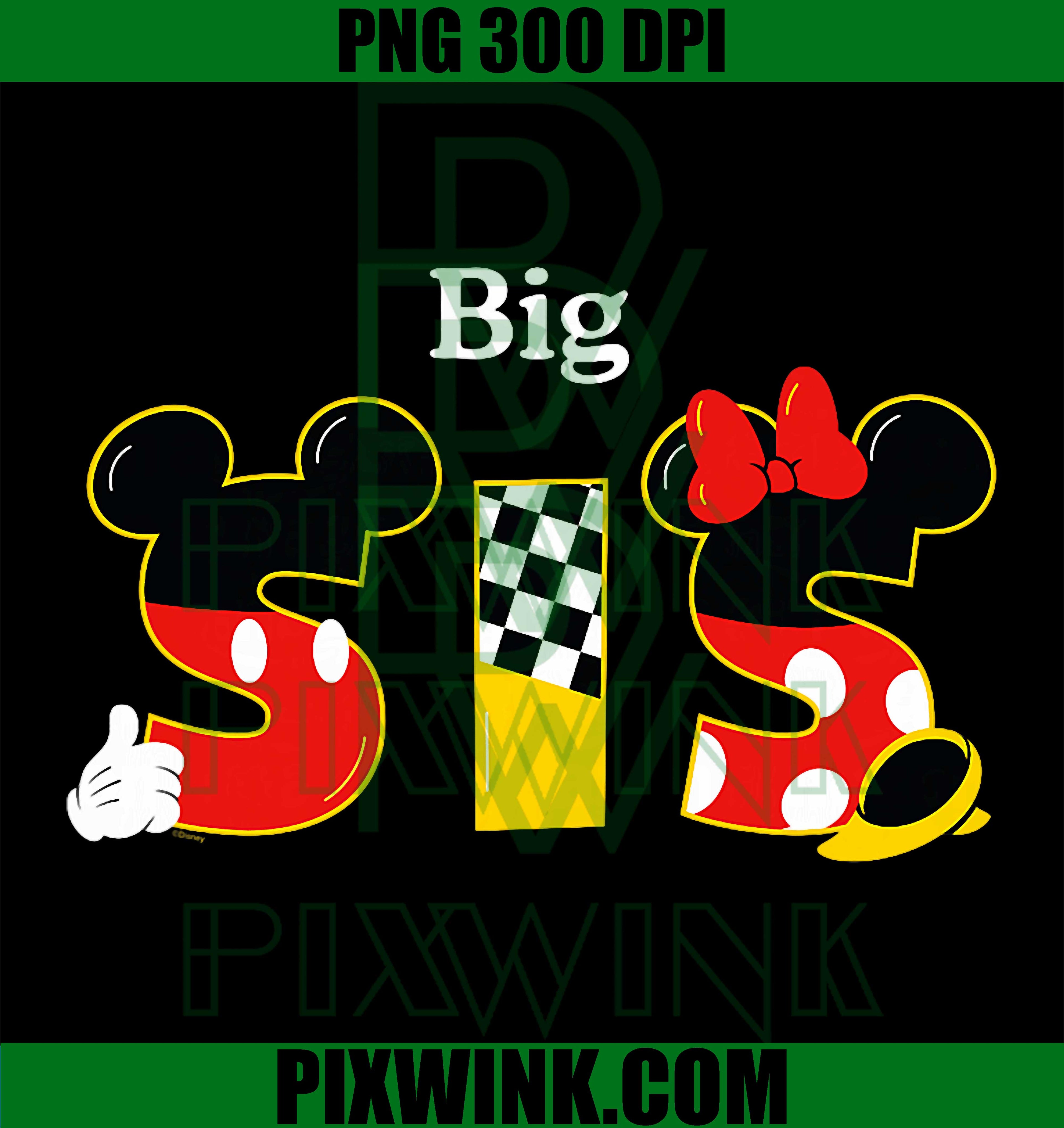 Disney Mickey & Minnie Big Sis Family Trip Vacation PNG