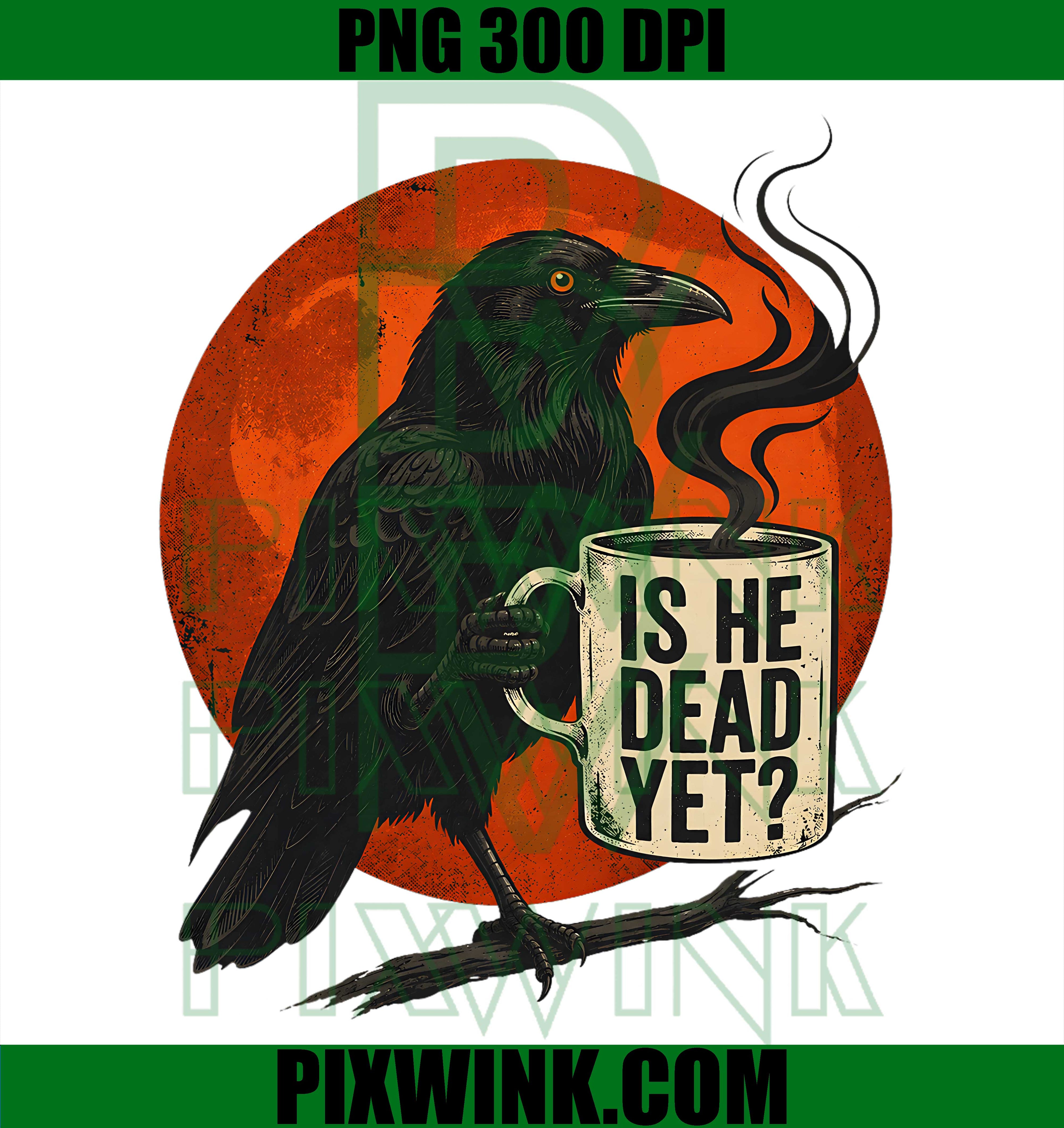 Retro Vintage Crow Raven Humor PNG, Dead Yet Dark Bird Meme PNG