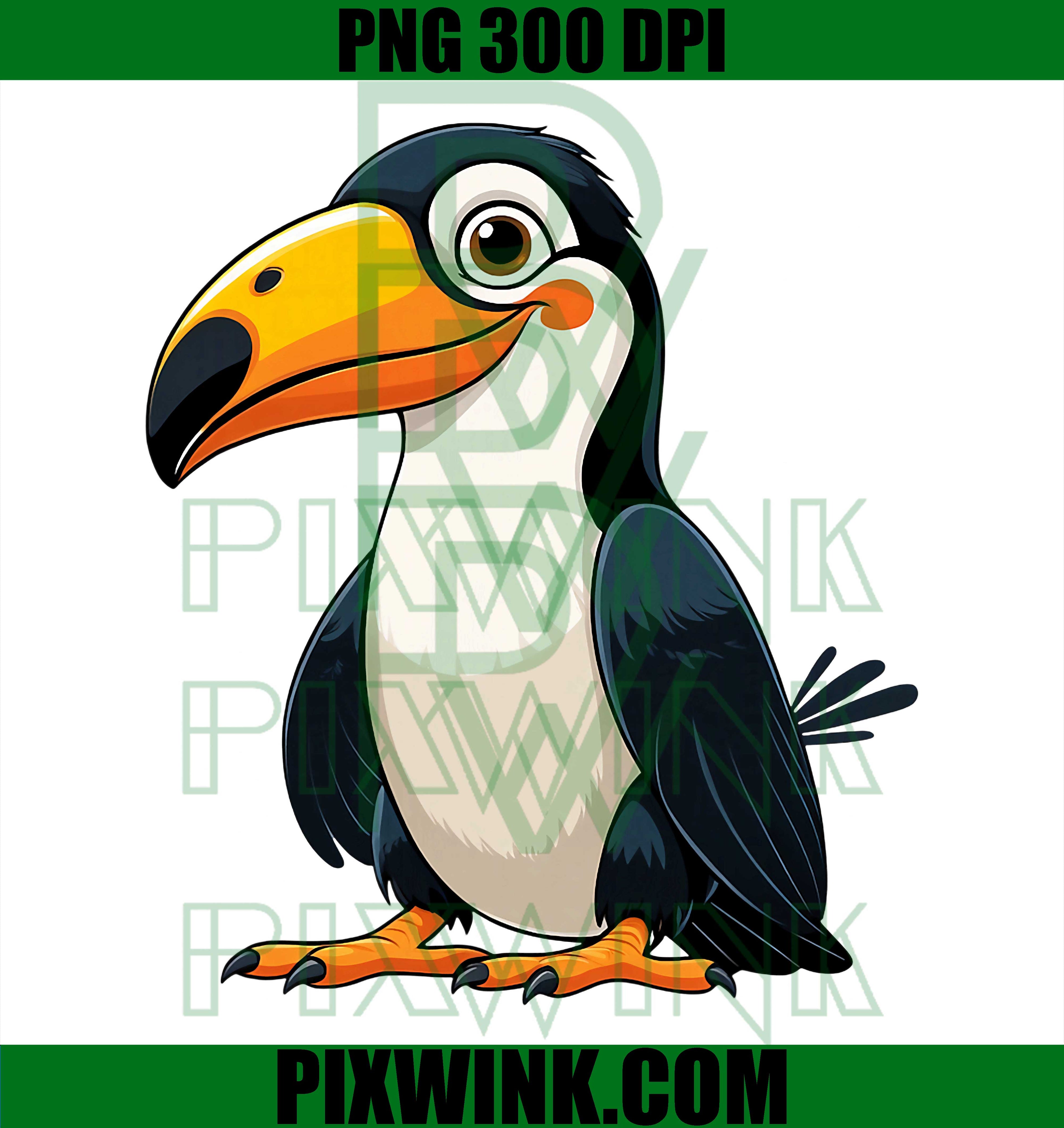 Cute Toucan Cozy Bird PNG, Colorful Tropical Bird Portrait PNG