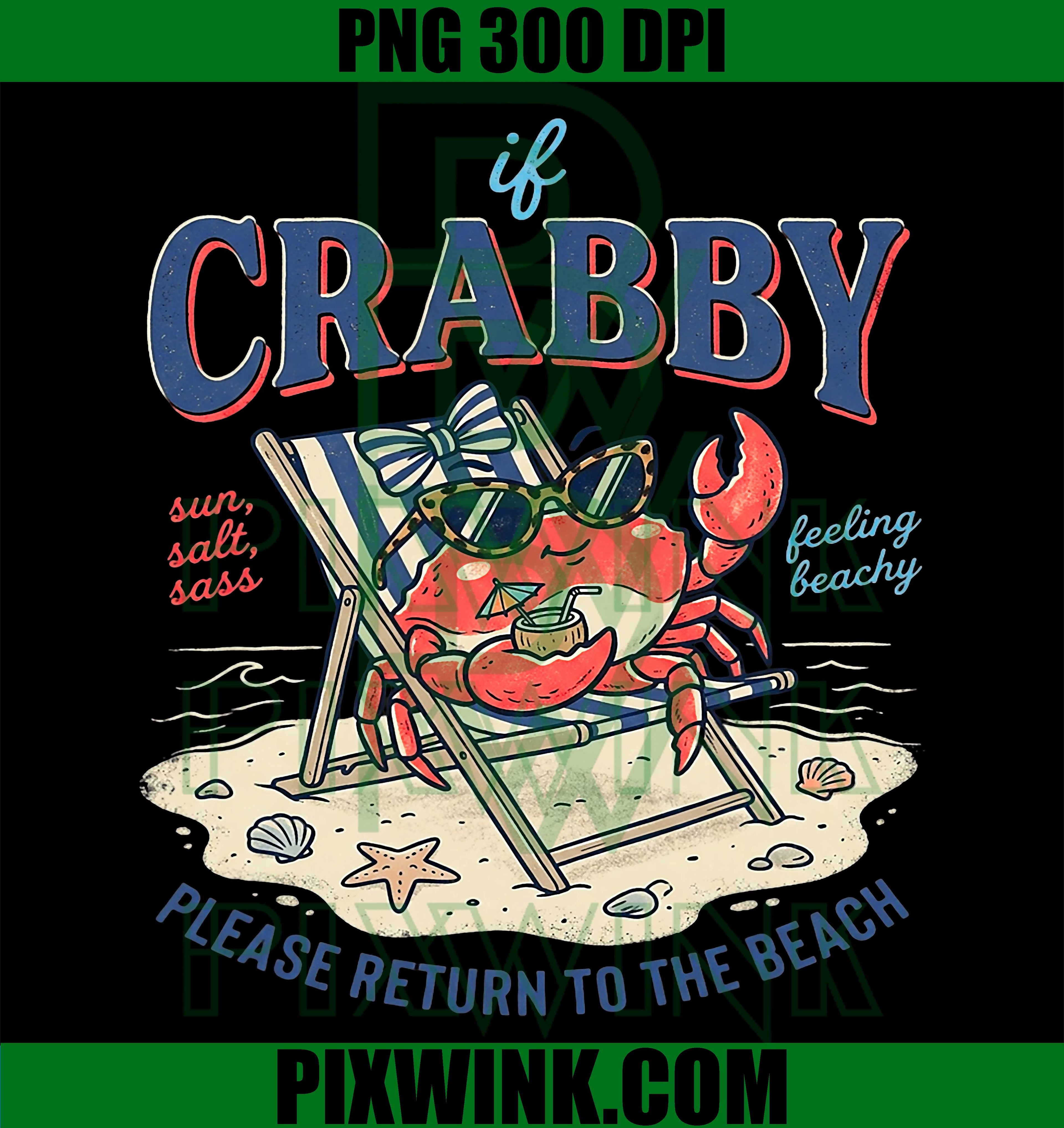 Crabby Beach Sunshine PNG, Funny Summer Crab Meme PNG