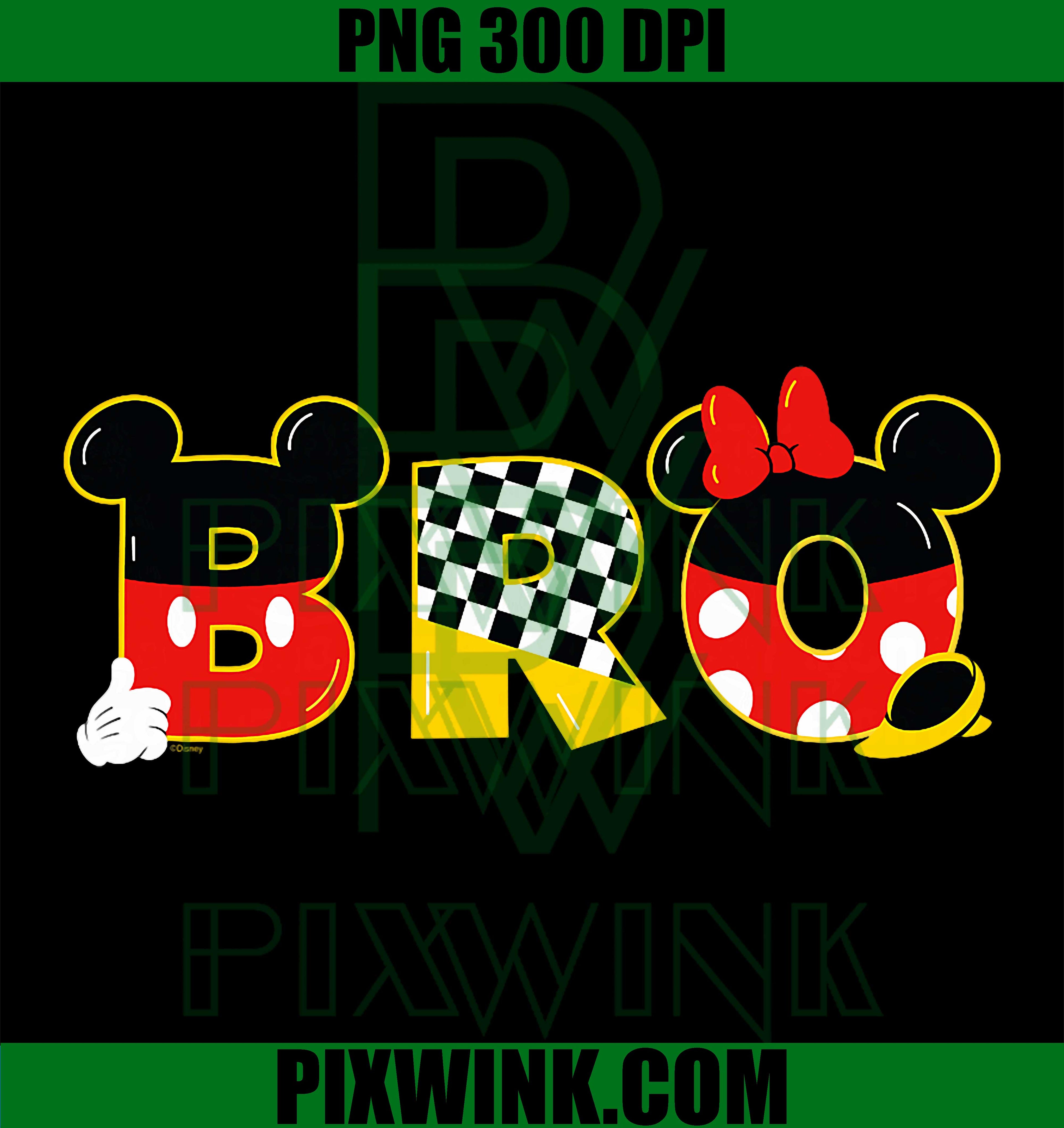 Disney Mickey & Minnie Bro Brother Family Trip Vacation PNG