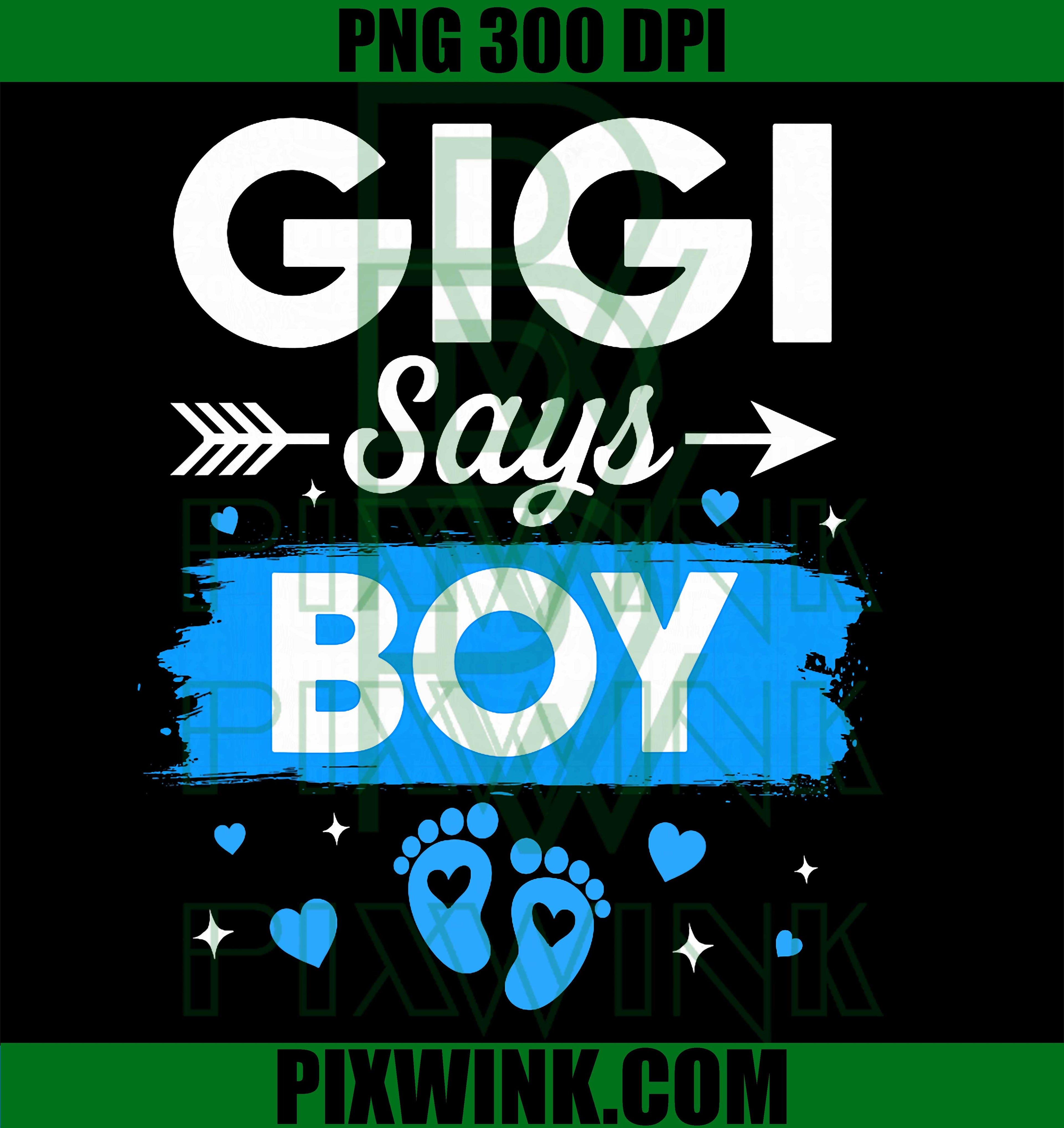 Gender Reveal Gigi PNG, Baby Announcement Boy Family PNG