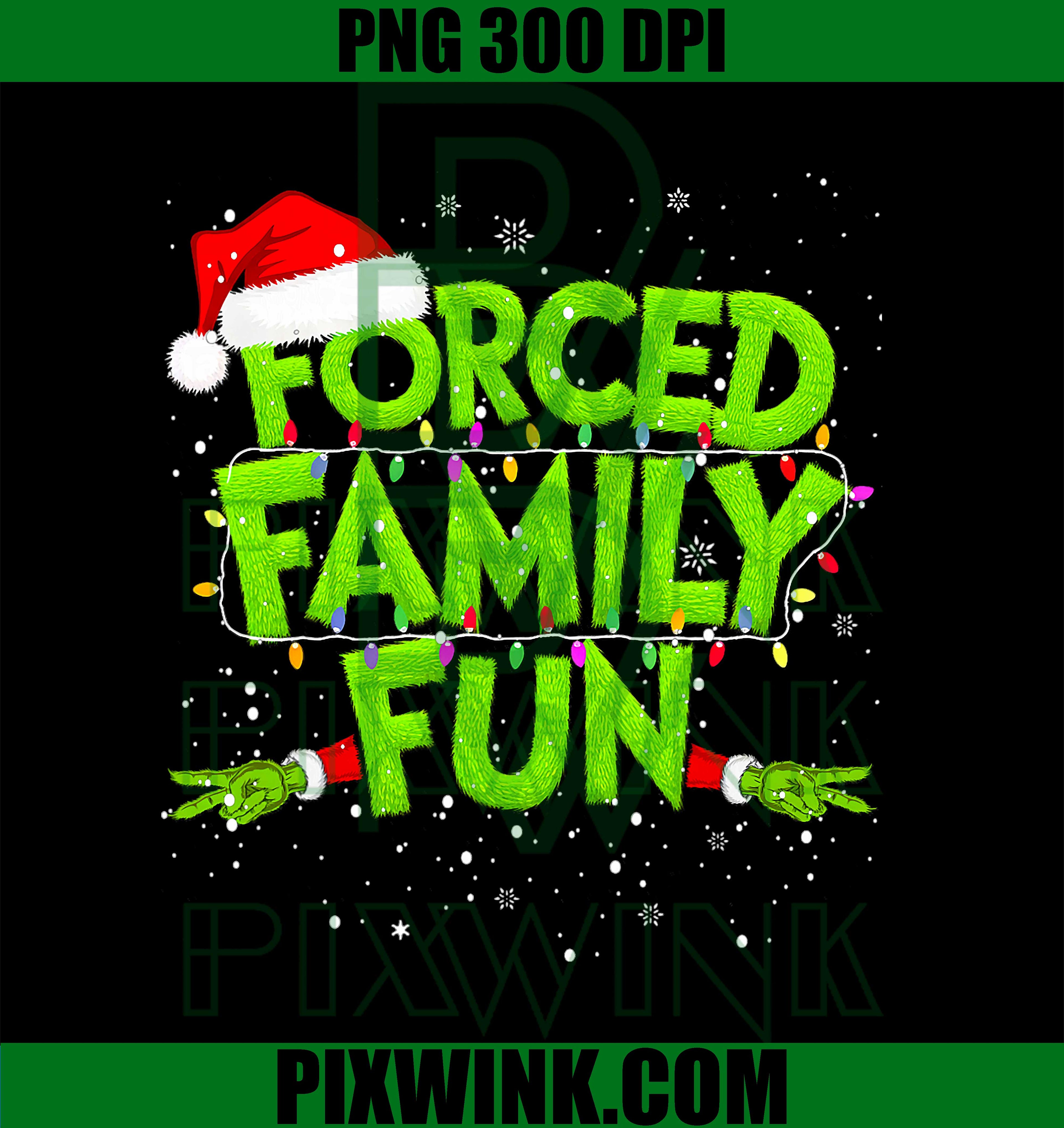 Forced Family Fun Christmas Shirts Matching Family PNG