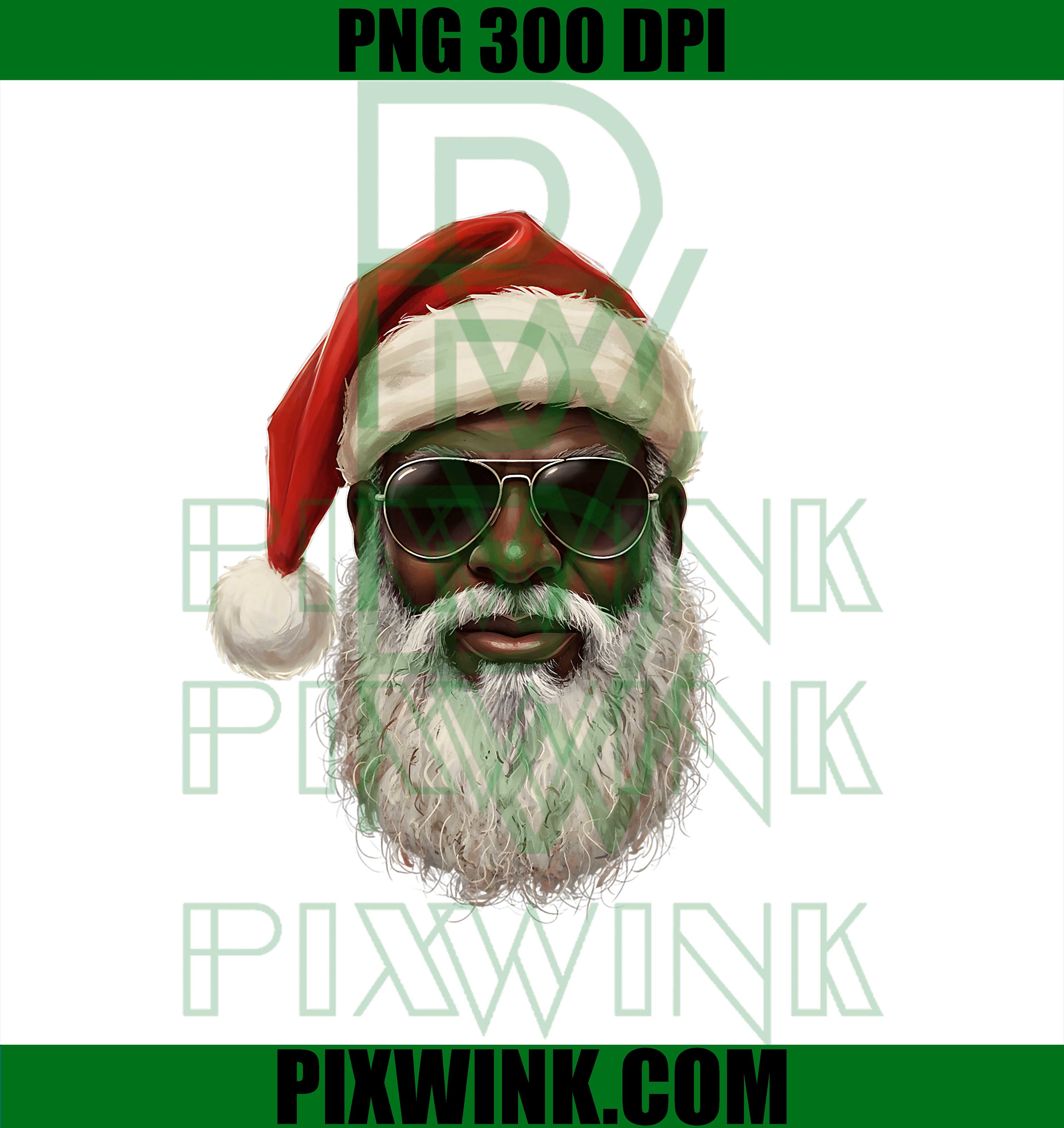 Vintage Cool Black Christmas Santa African PNG, Black Santa PNG