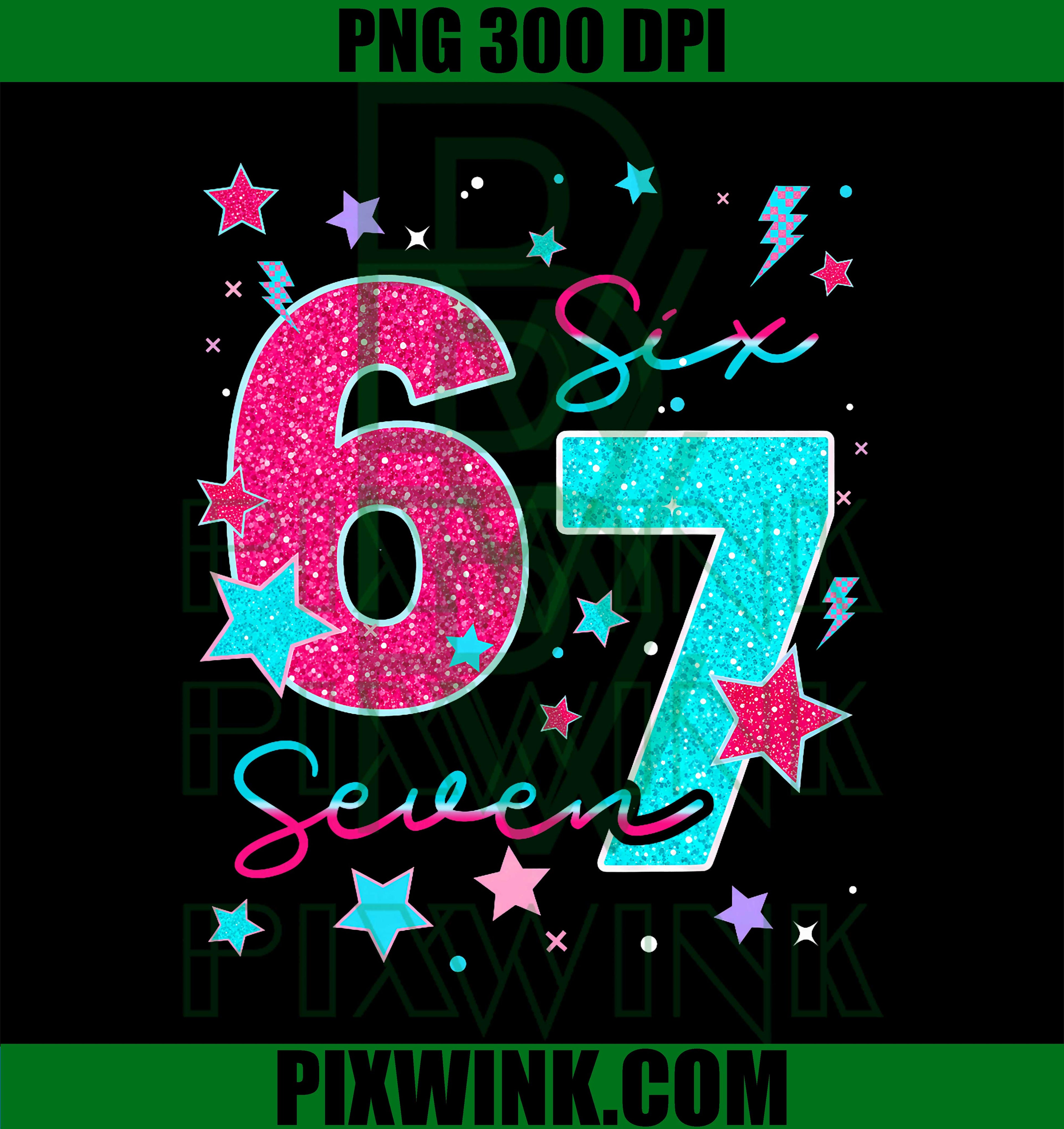 67 Six Seven Meme Funny Gen Alpha Slang PNG