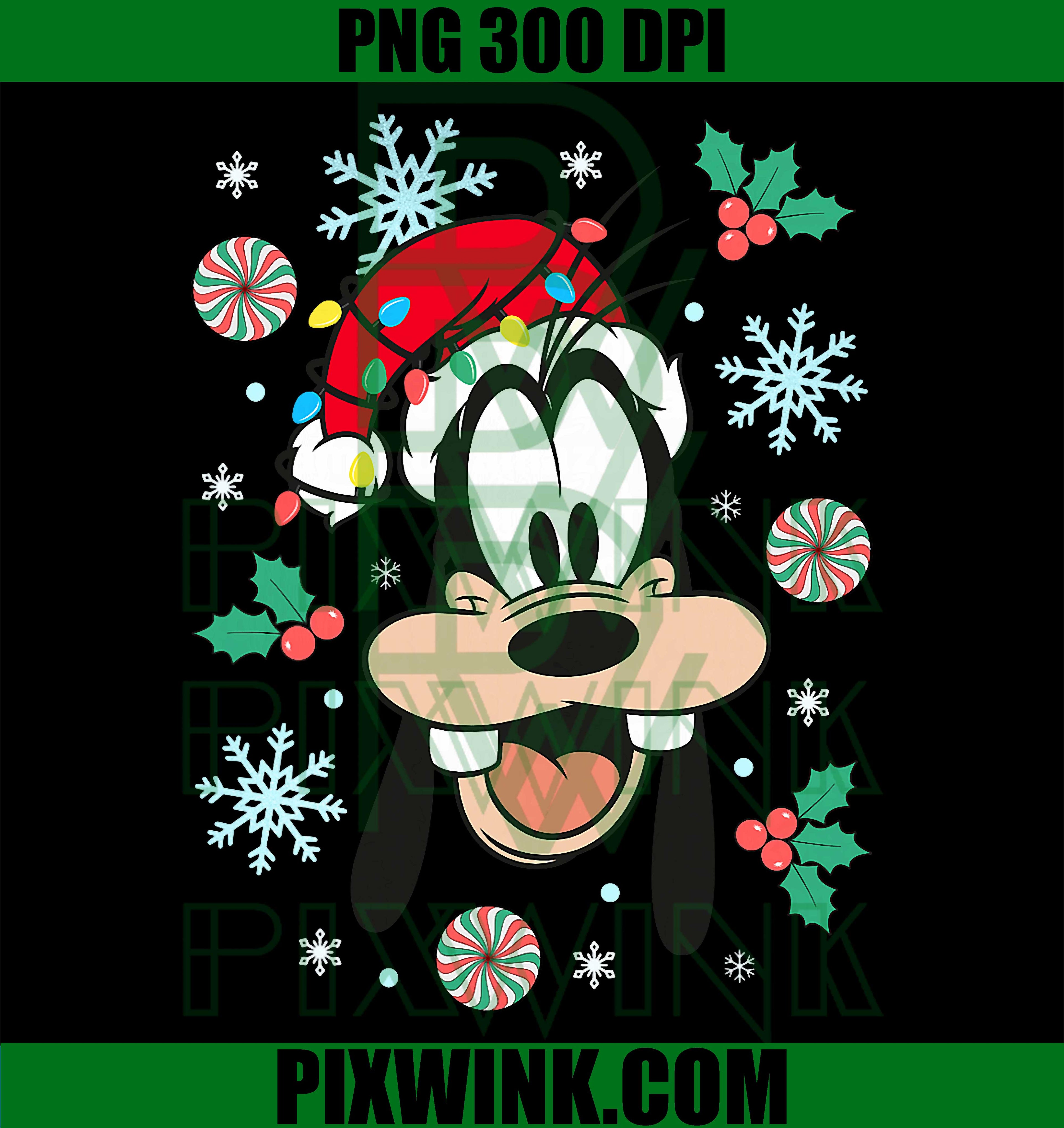 Disney Mickey And Friends Christmas Goofy Big Face Portrait PNG