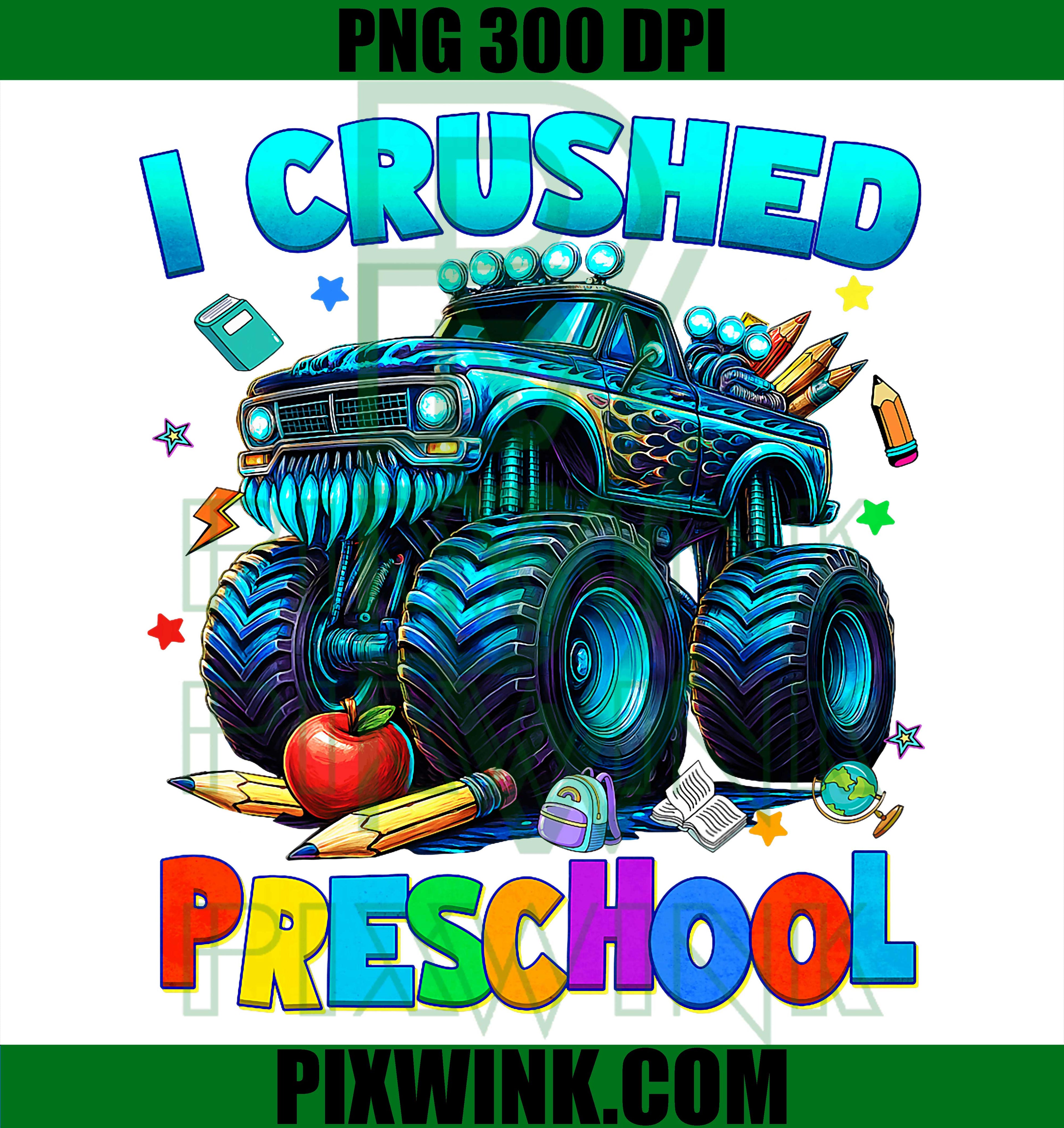 Preschool Graduation Monster Truck PNG, Last Day Boy School Design PNG