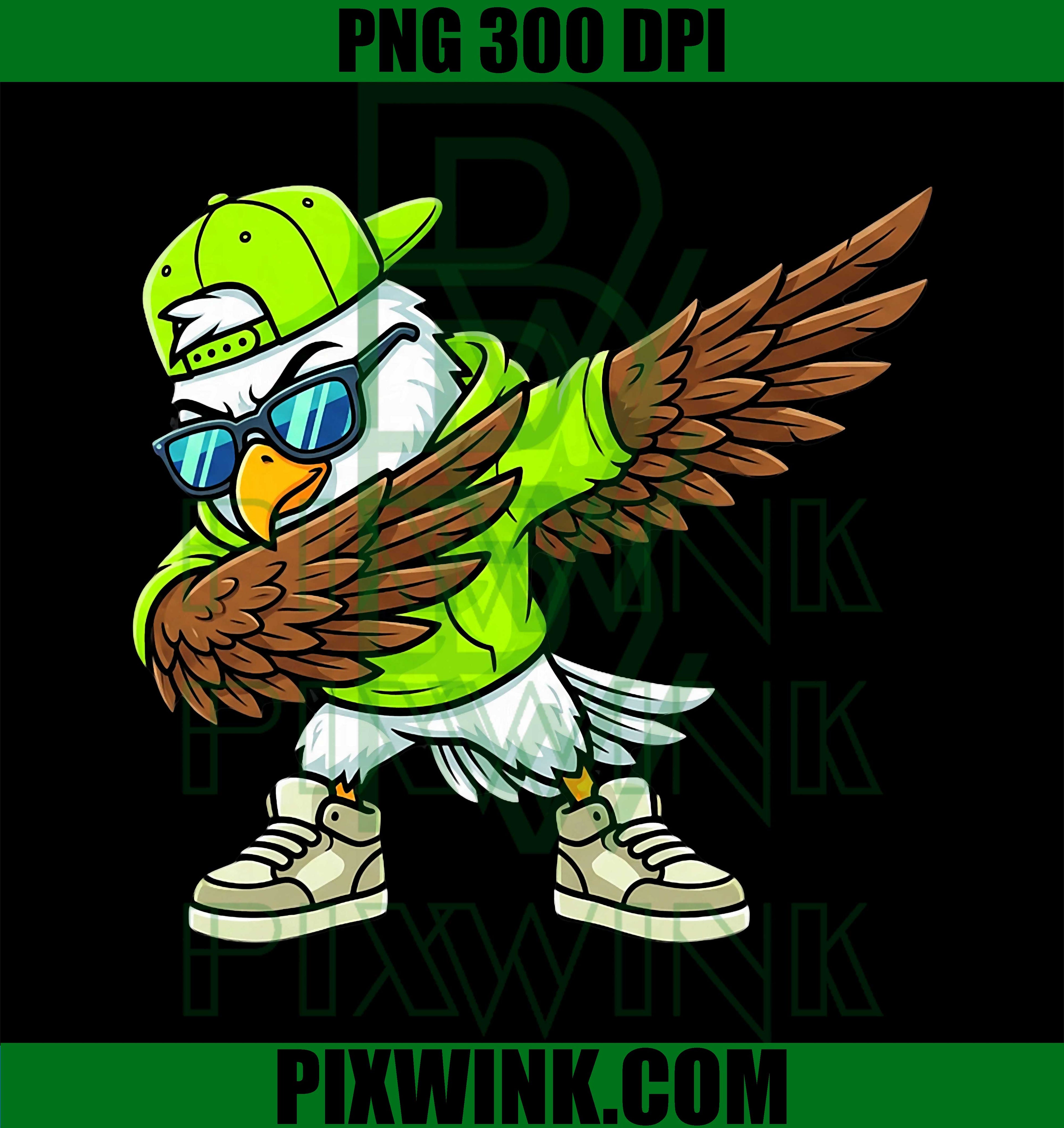 Sea Hawk Dabbing PNG, Funny Football Bird Mascot PNG