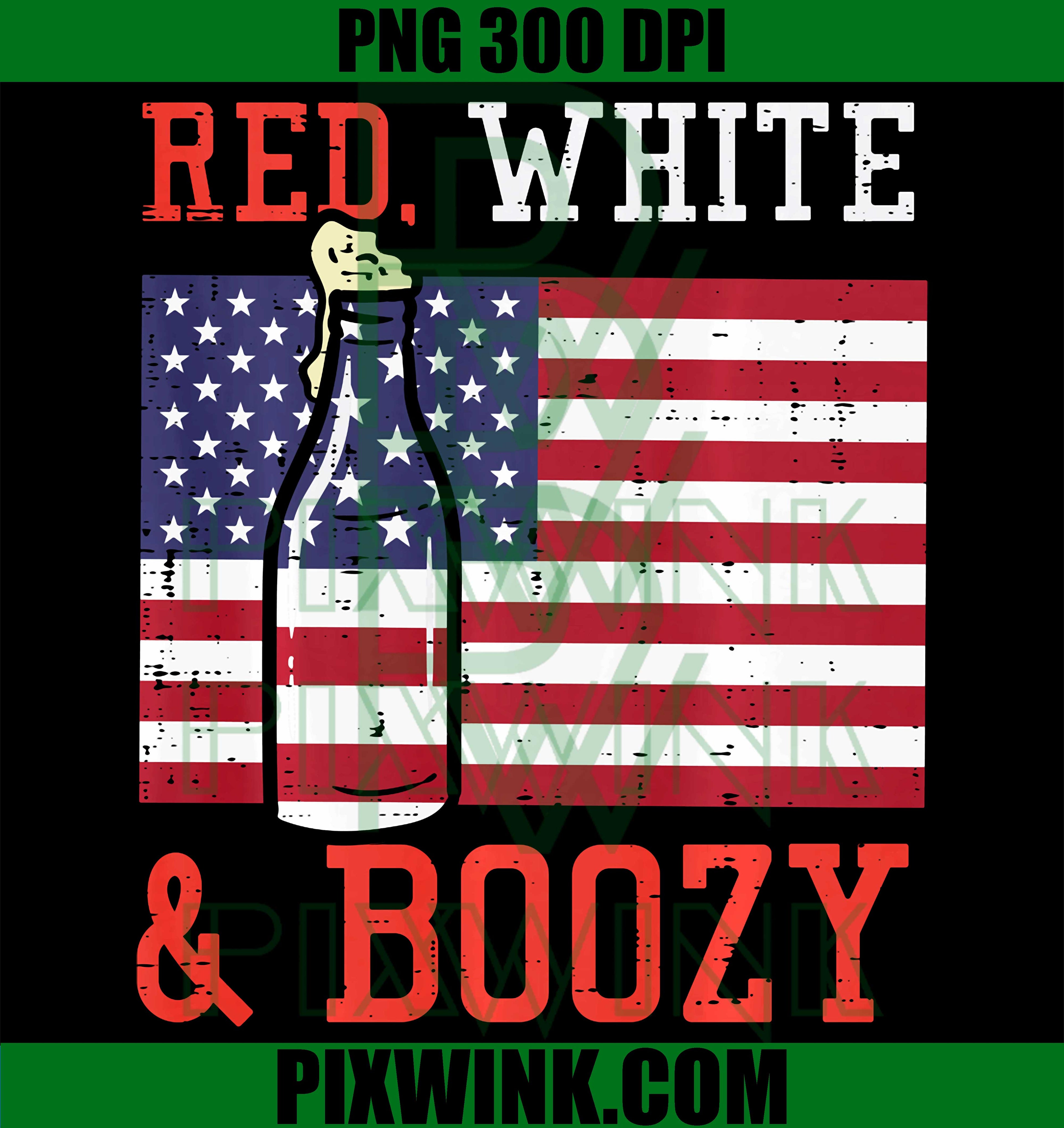 Red White And Boozy US Flag PNG, 4th Of July Patriotic Men Women PNG