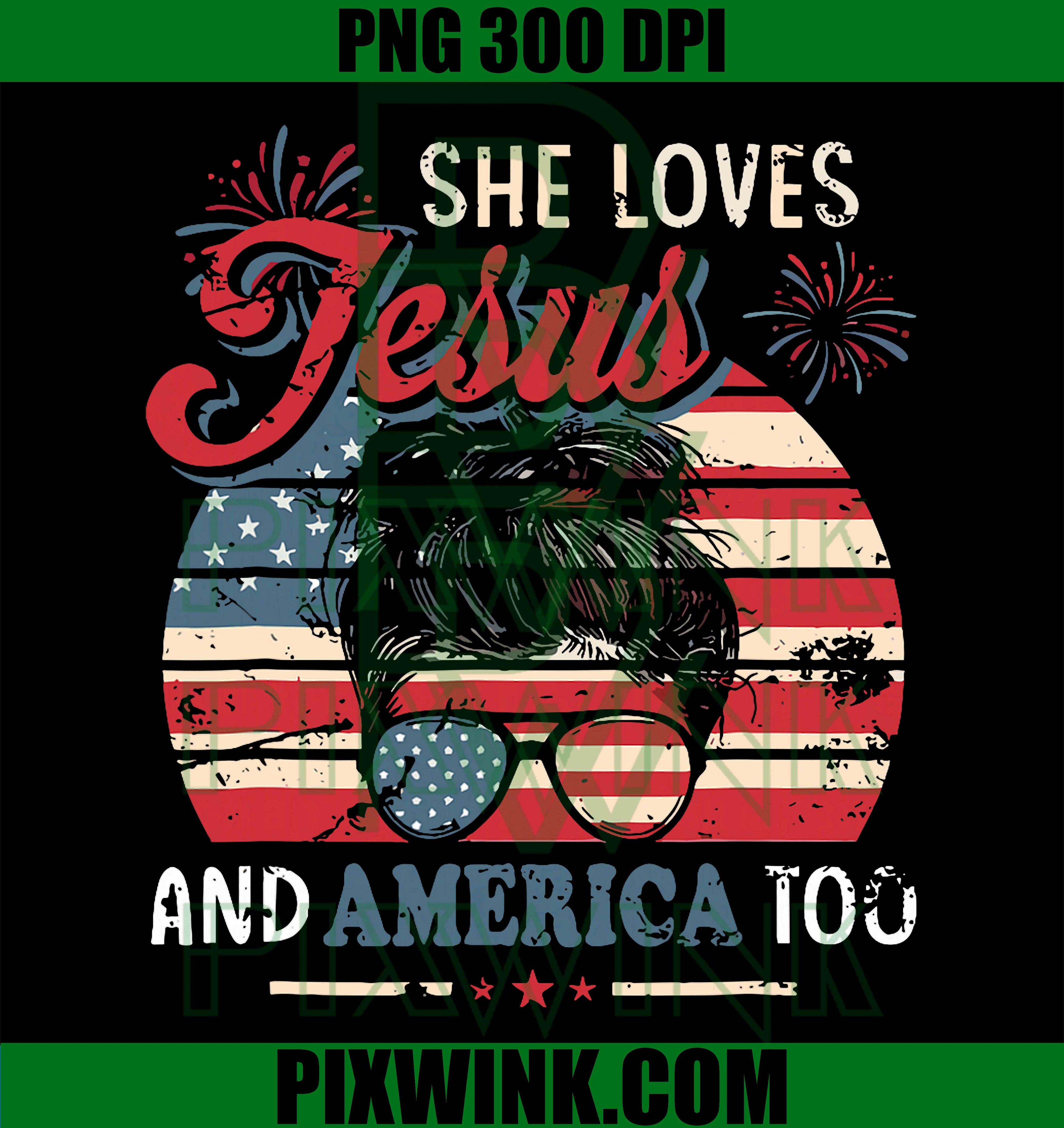 Jesus America 4th of July PNG, Christian Patriotic Women Design PNG