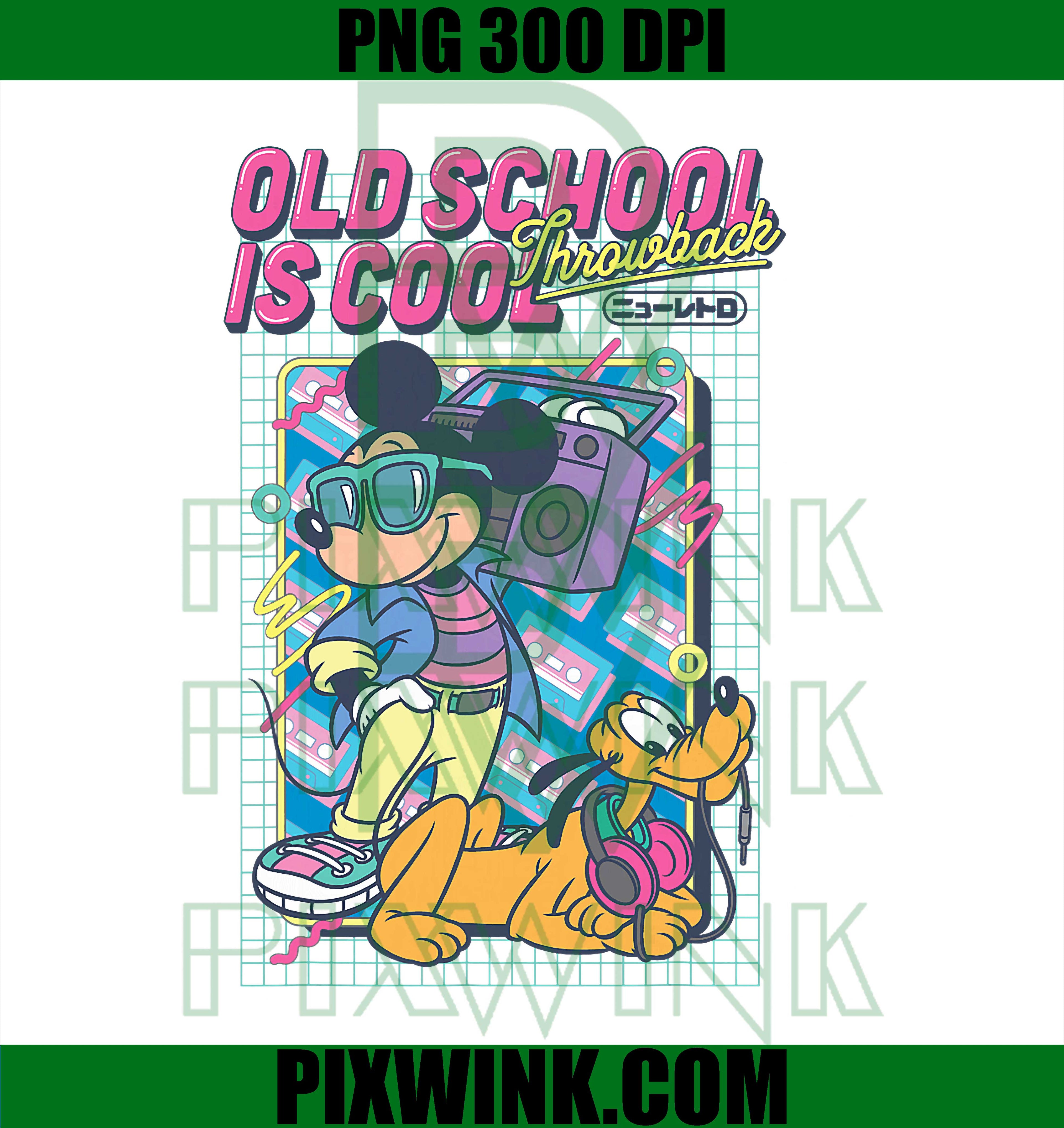 Disney Mickey And Friends Old School Is Cool Throwback PNG