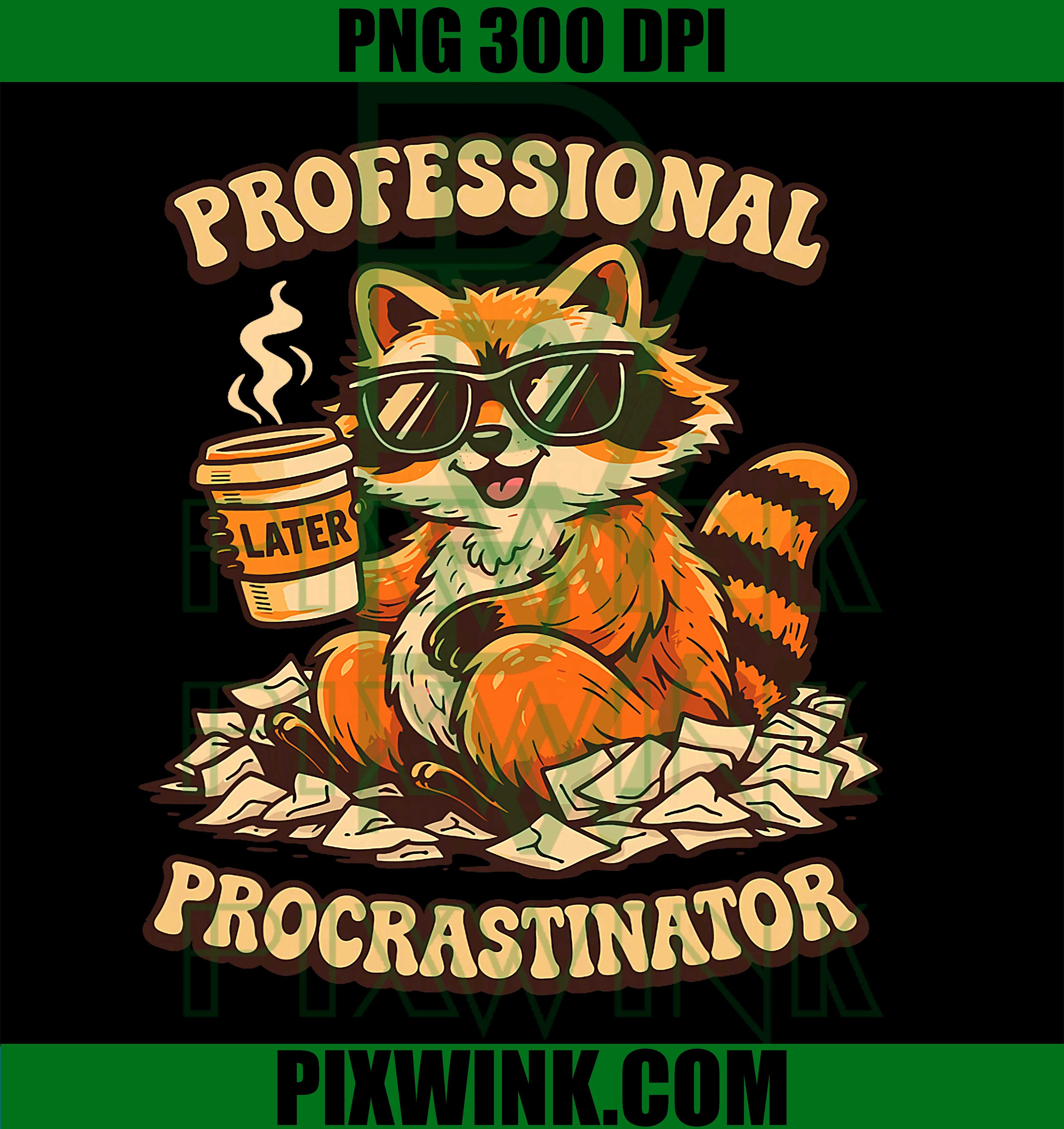 Procrastinator Raccoon PNG, Funny Office Raccoon PNG, Retro Raccoon PNG