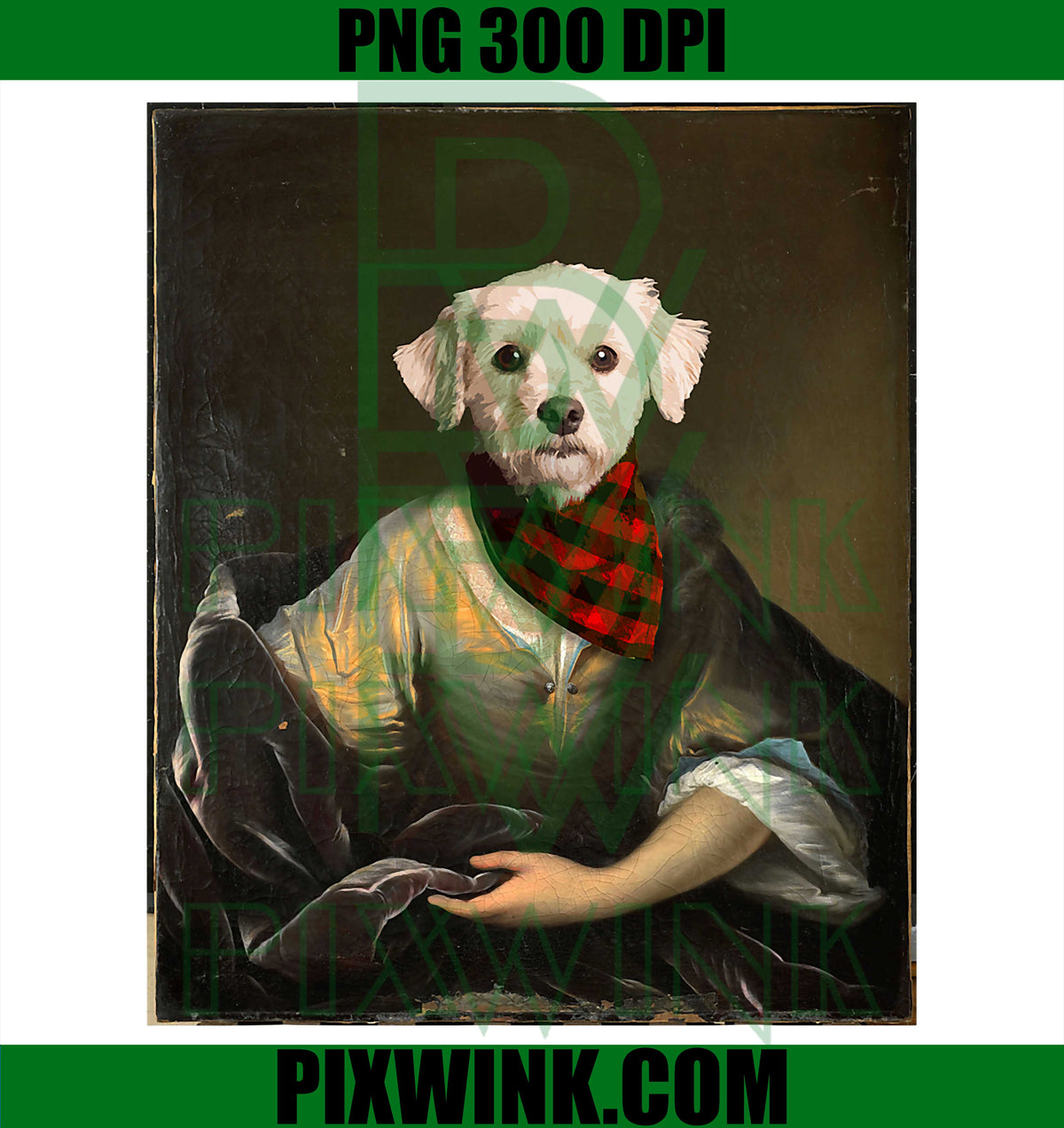 Vintage Dog Maltese Portrait Funny, Maltese Lover PNG, Pet Art PNG