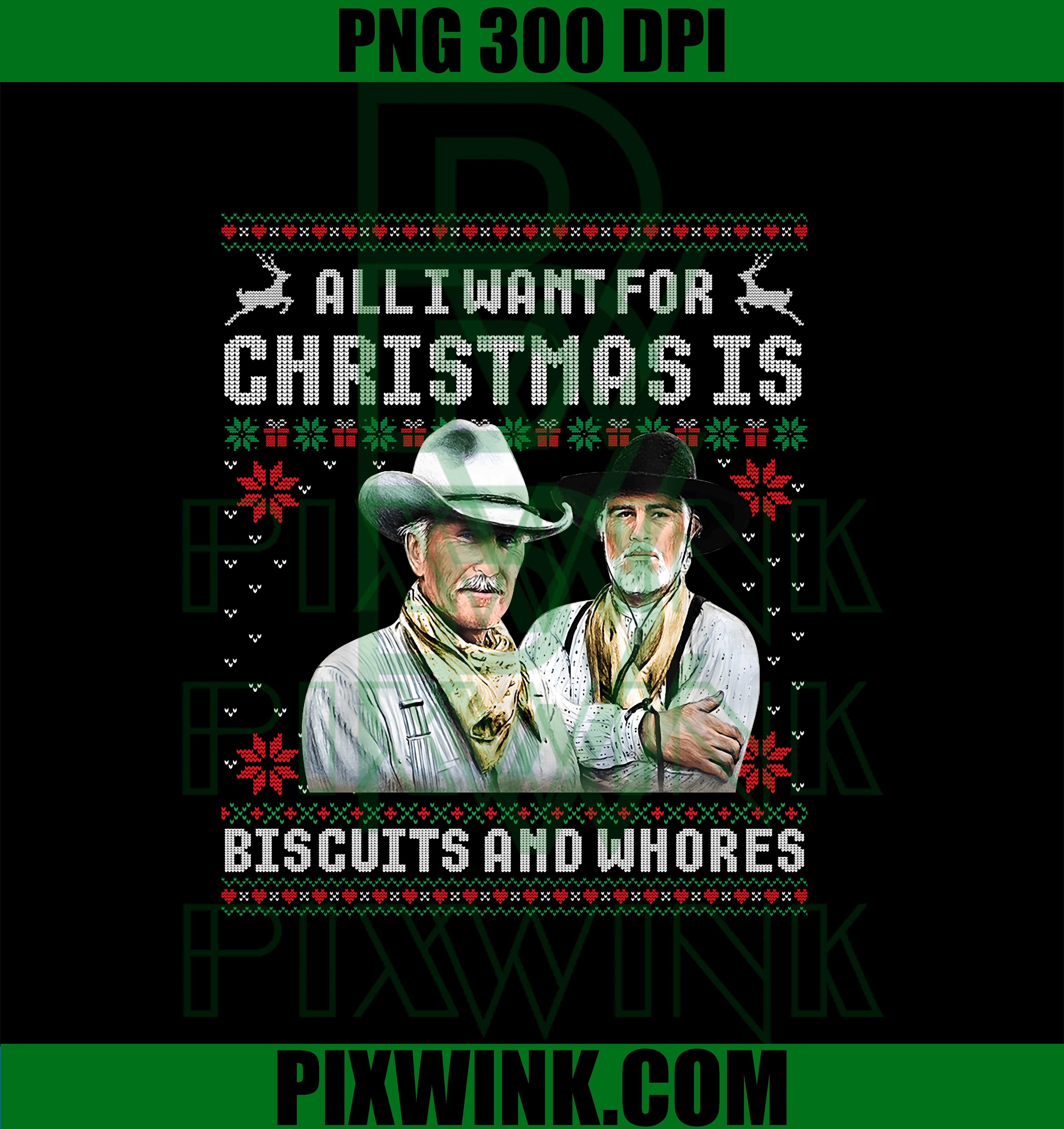 Western Cowboys Biscuits and Whores Christmas Quote Retro PNG