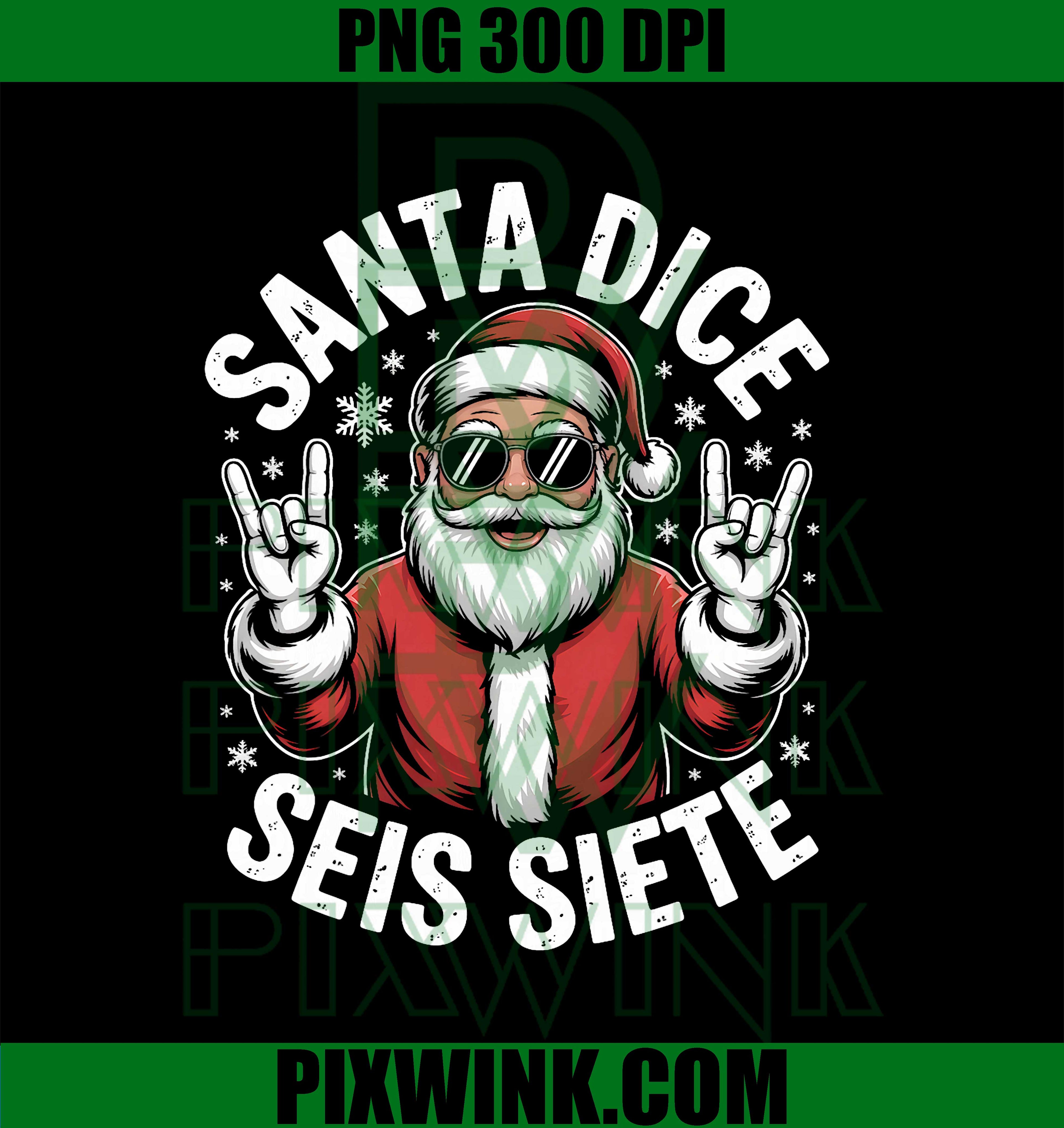 67 Six Seven Spanish Teacher Santa Dice SEIS Siete Brainrot PNG