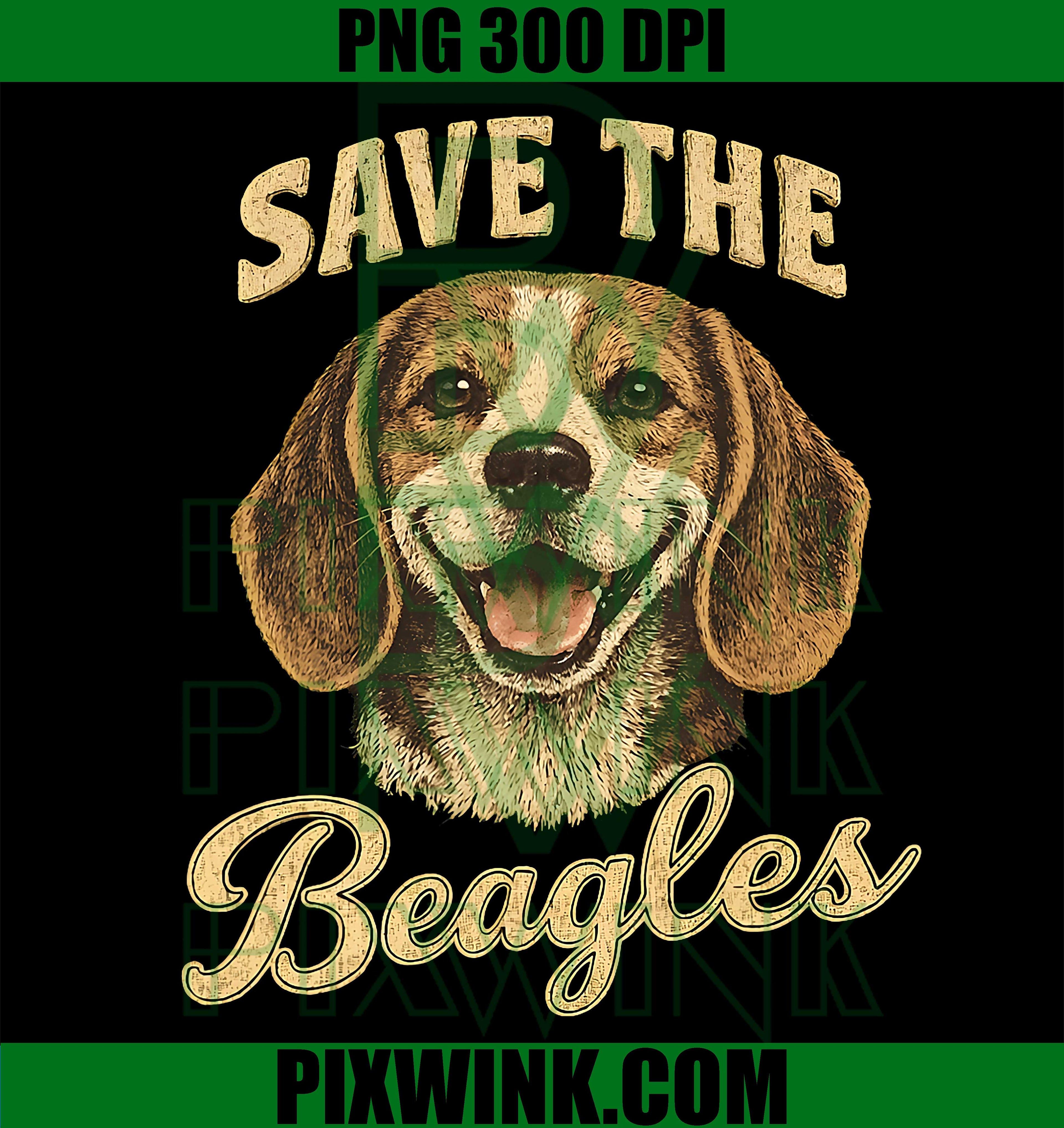 Save The Beagles PNG, Cute Vintage Beagle Lover Art PNG