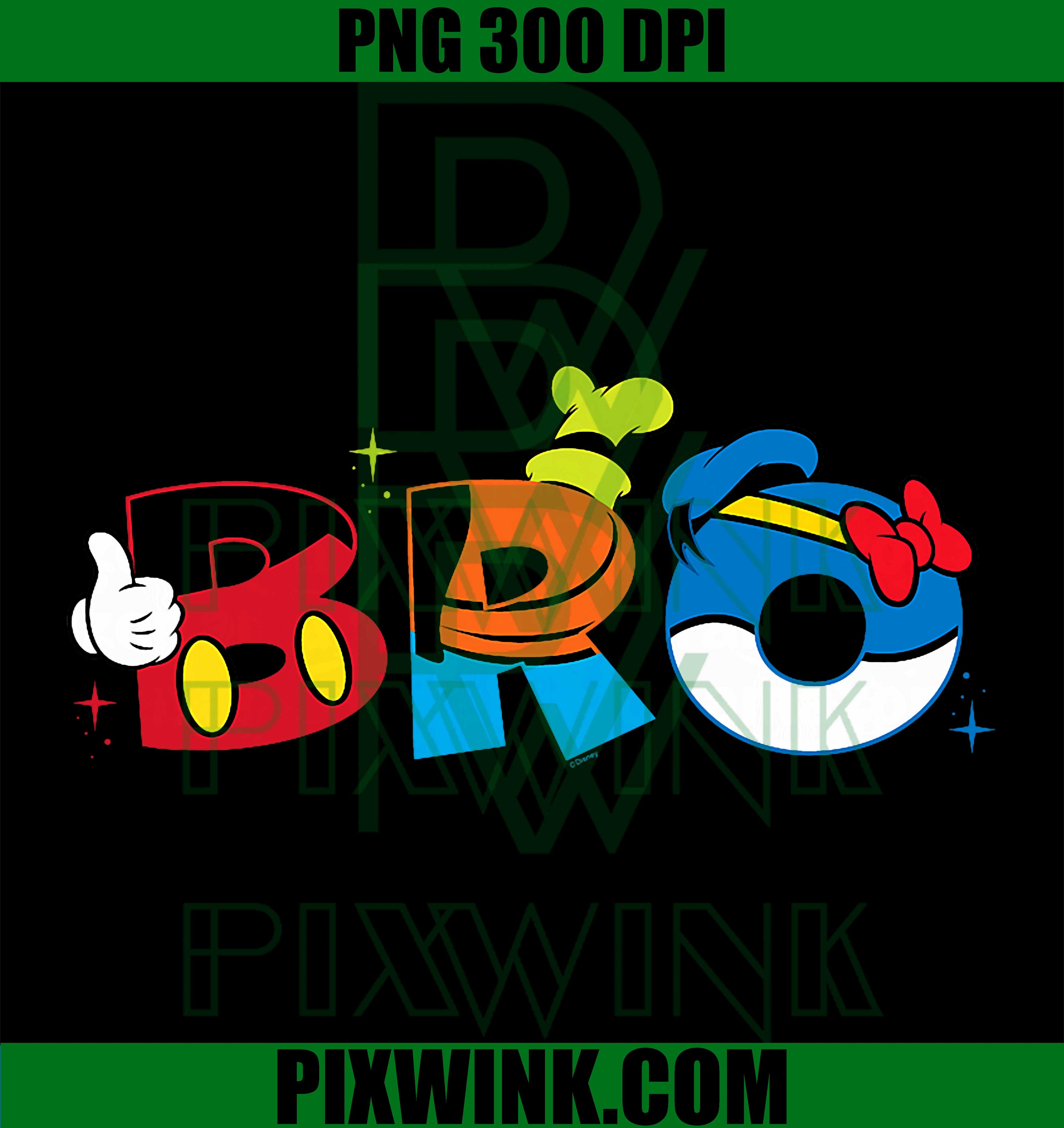 Disney Mickey Mouse and Friends Bro Family Trip Matching PNG
