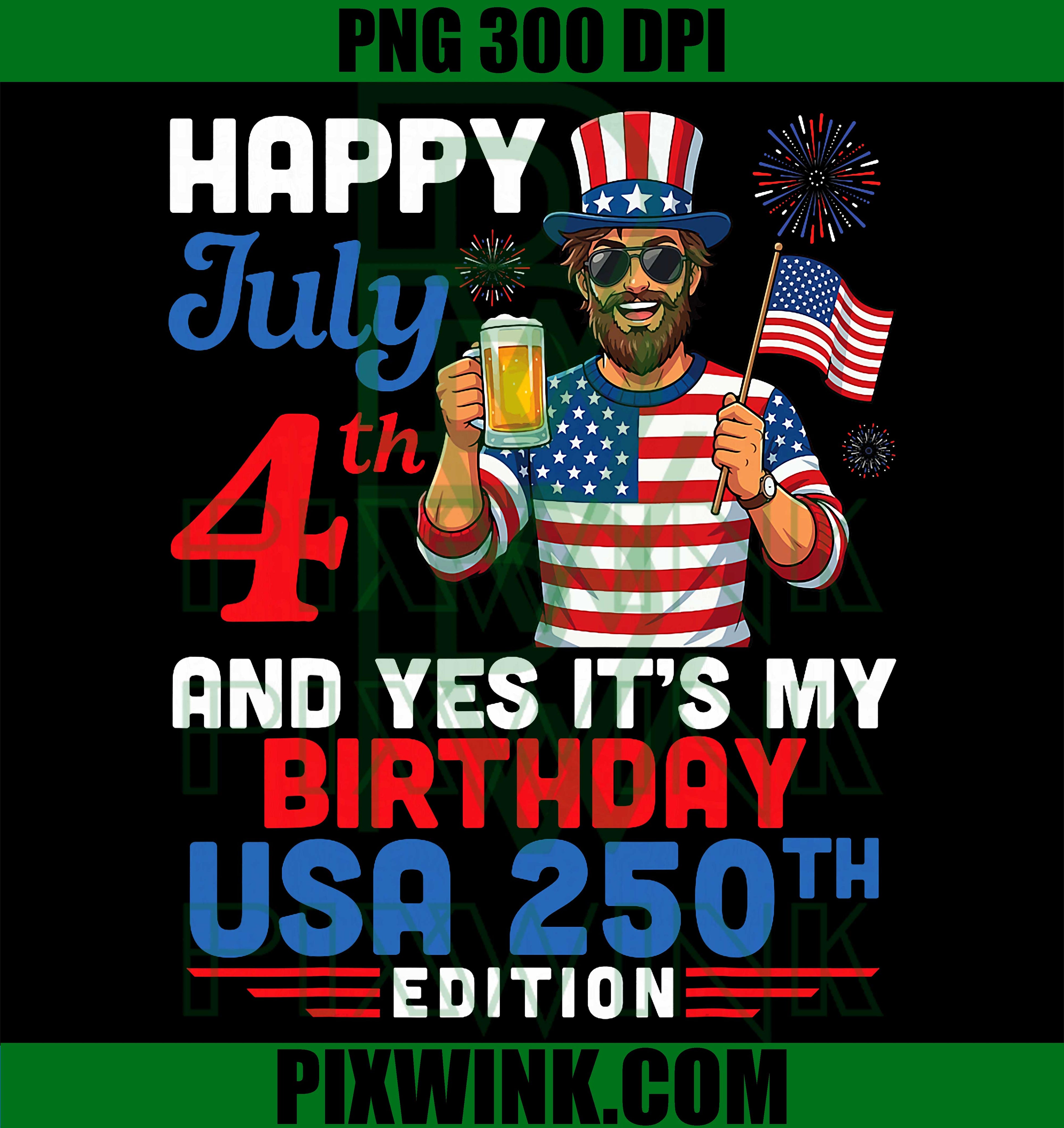 Happy July 4th PNG, 250 Edition Patriotic Beer USA PNG