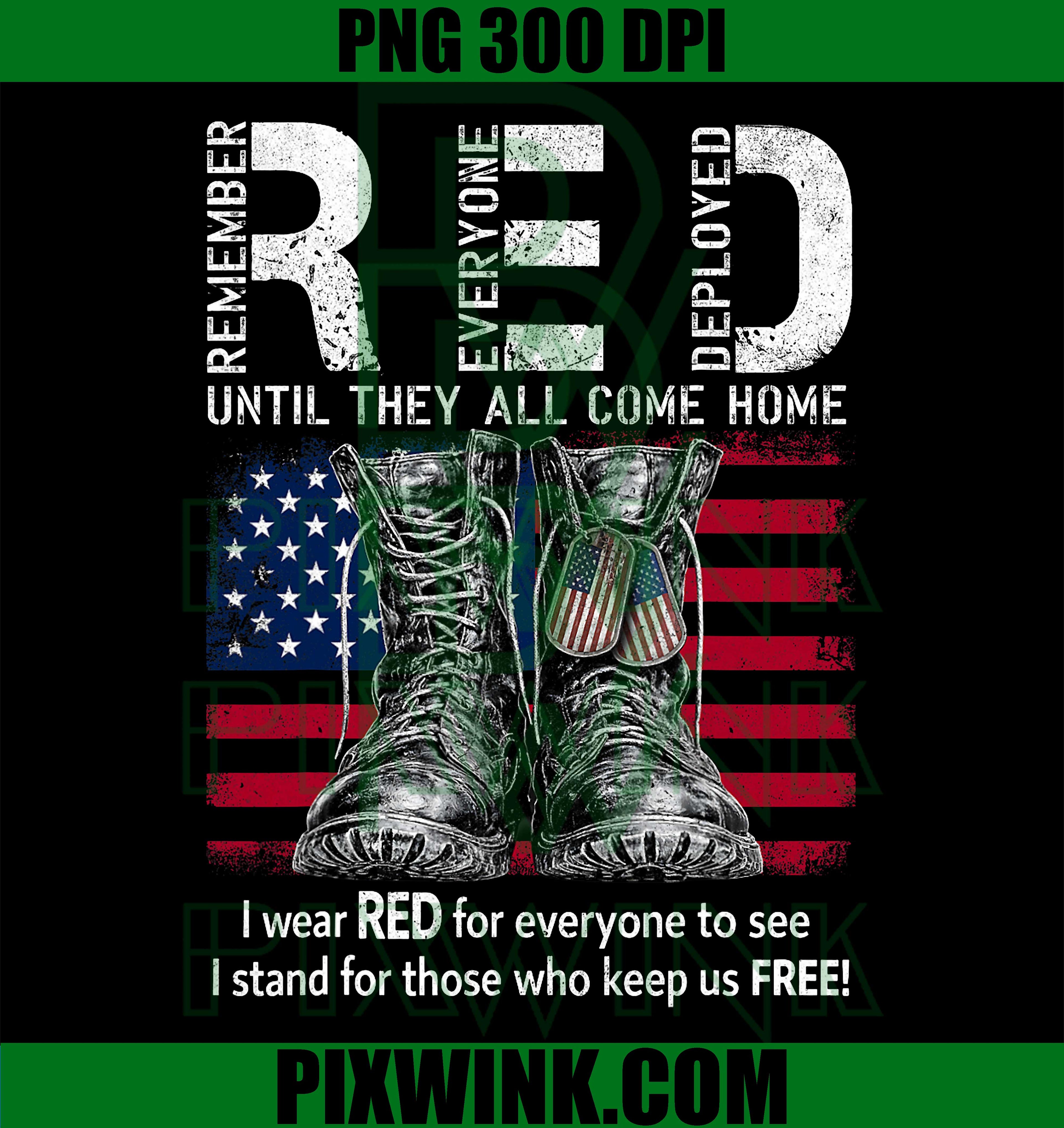 R.E.D Friday Military Support PNG, Remember Everyone Deployed Veteran Retro Design