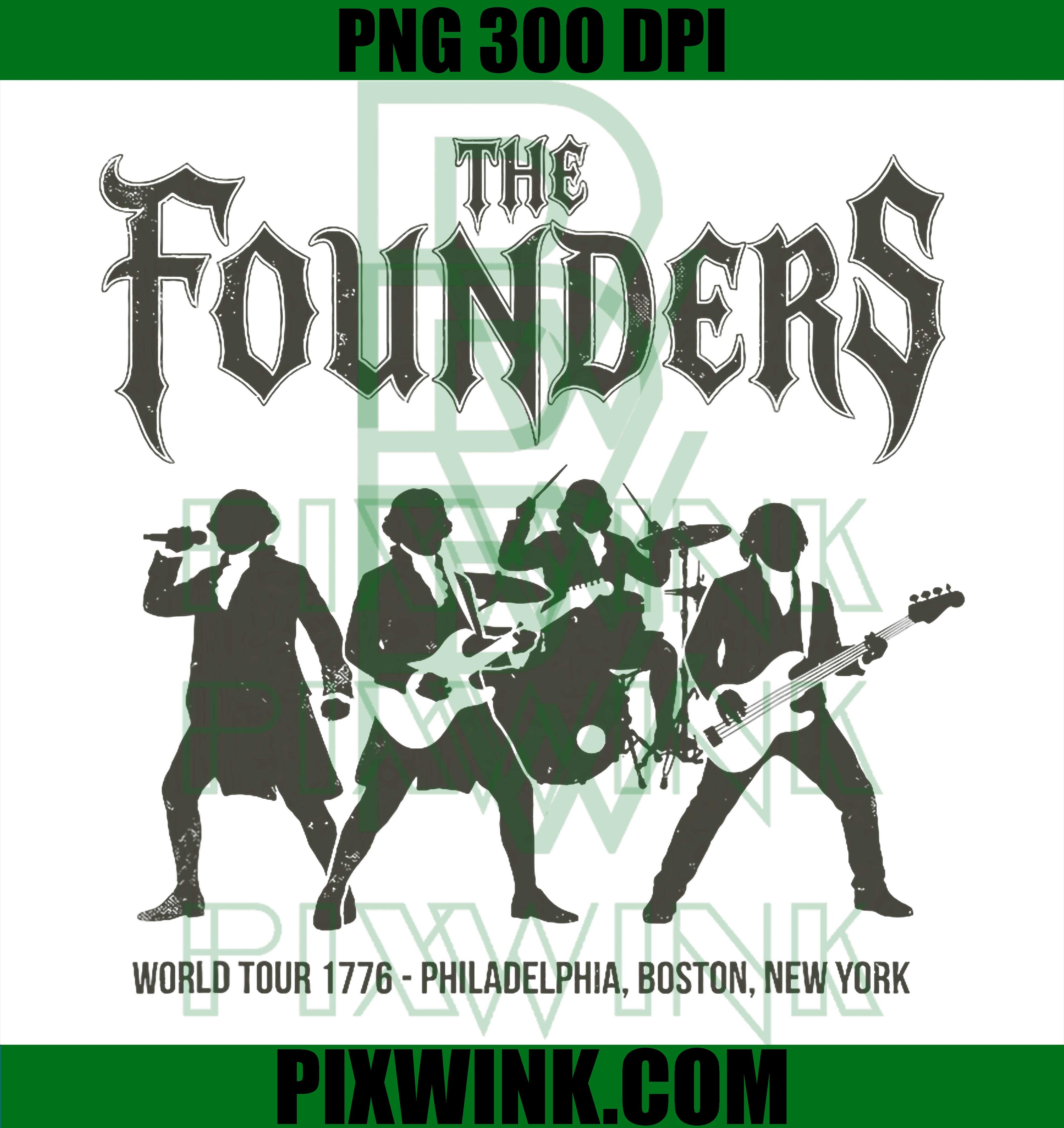 Founding Fathers Band PNG, Washington Jefferson Franklin Adams Retro Graphic PNG