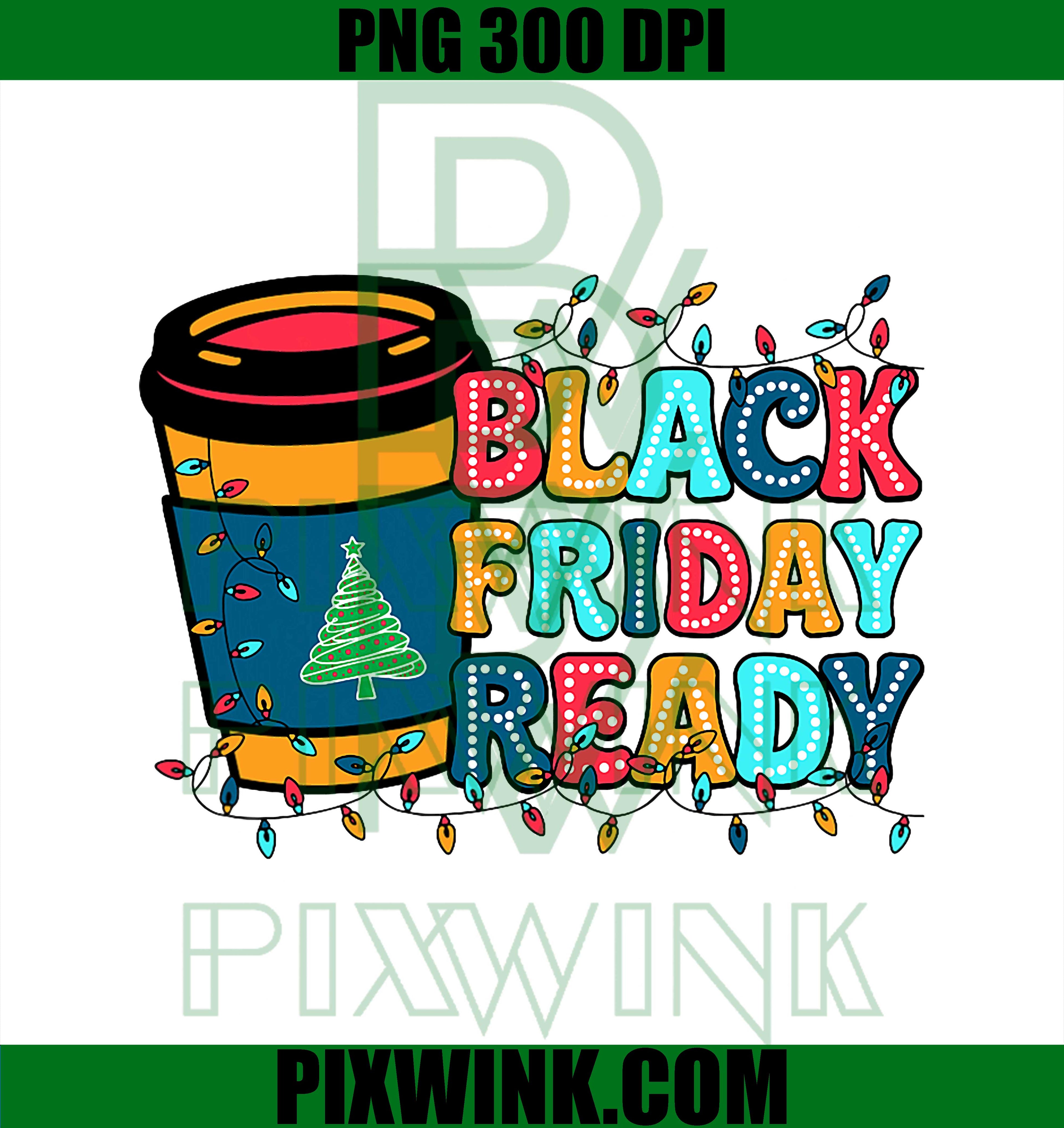 Friday Shopping Ready Christmas Lights Black Shopping Family PNG
