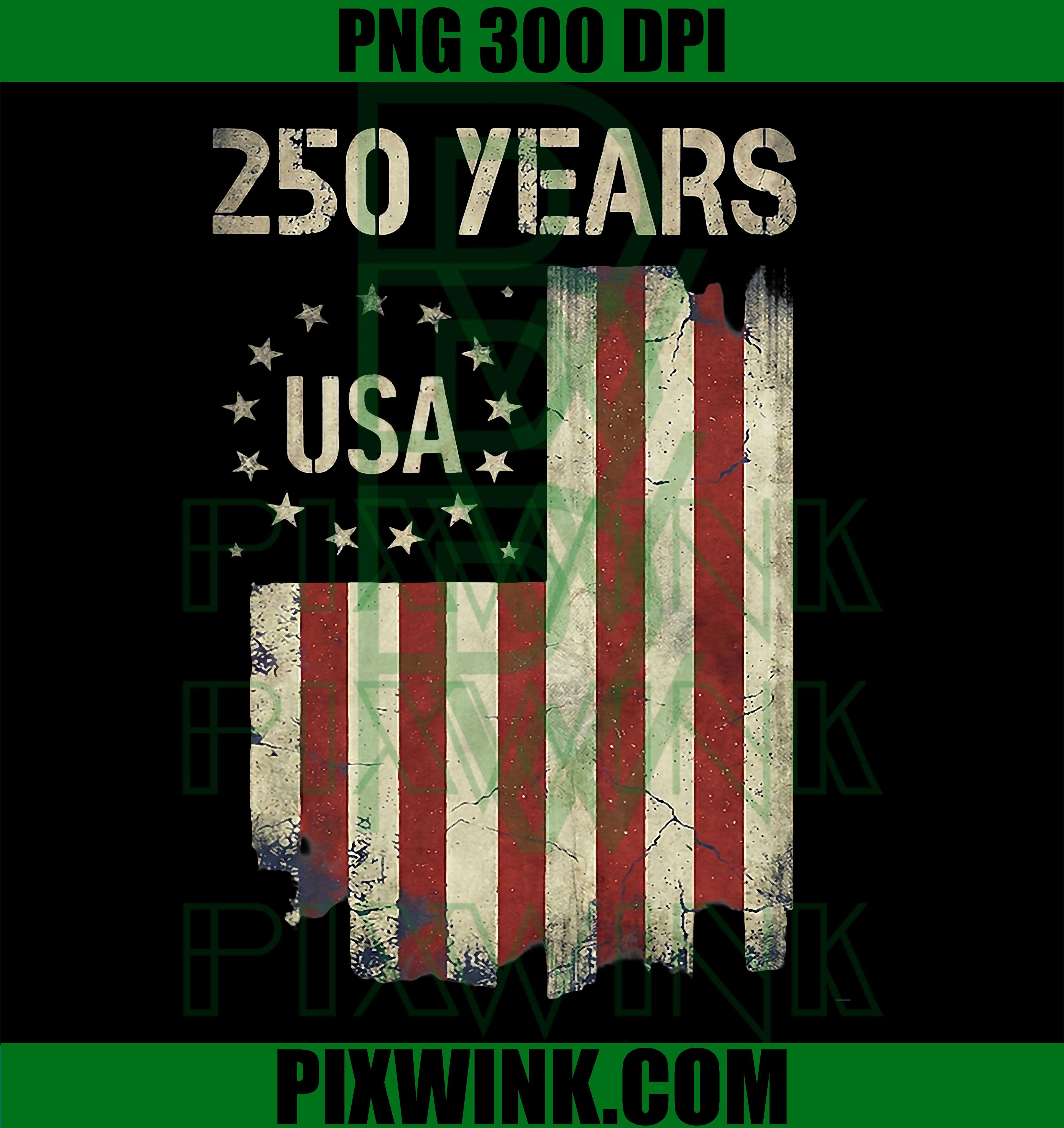 USA 250 Years Anniversary PNG, Vintage American Flag Patriotic Graphic PNG