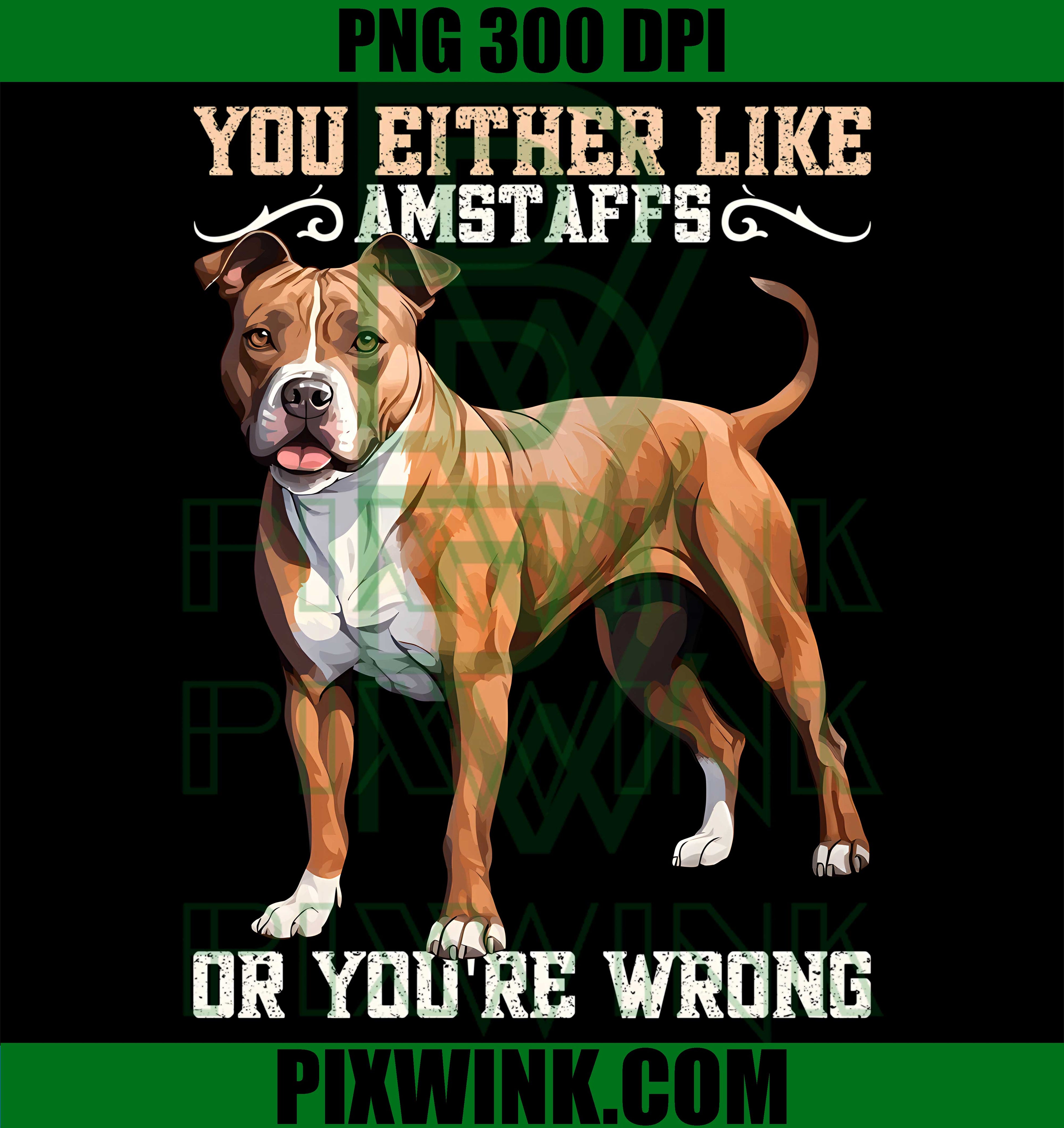 Staffordshire Terrier Dog Lover PNG, Amstaff Owner Pet Design PNG