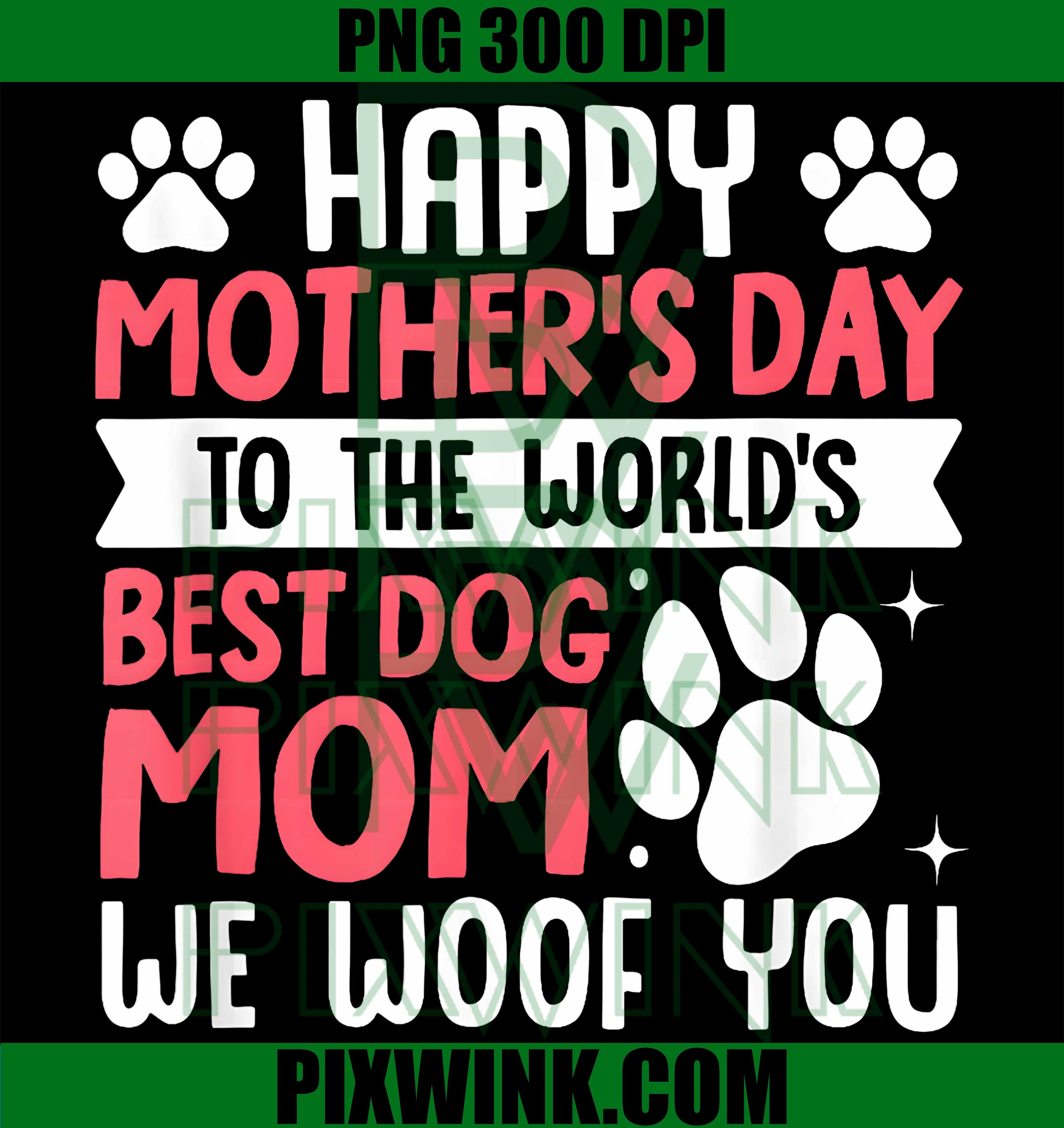 Happy Mother's Day Best Dog Mom PNG, Funny Retro Dog Mom Design PNG