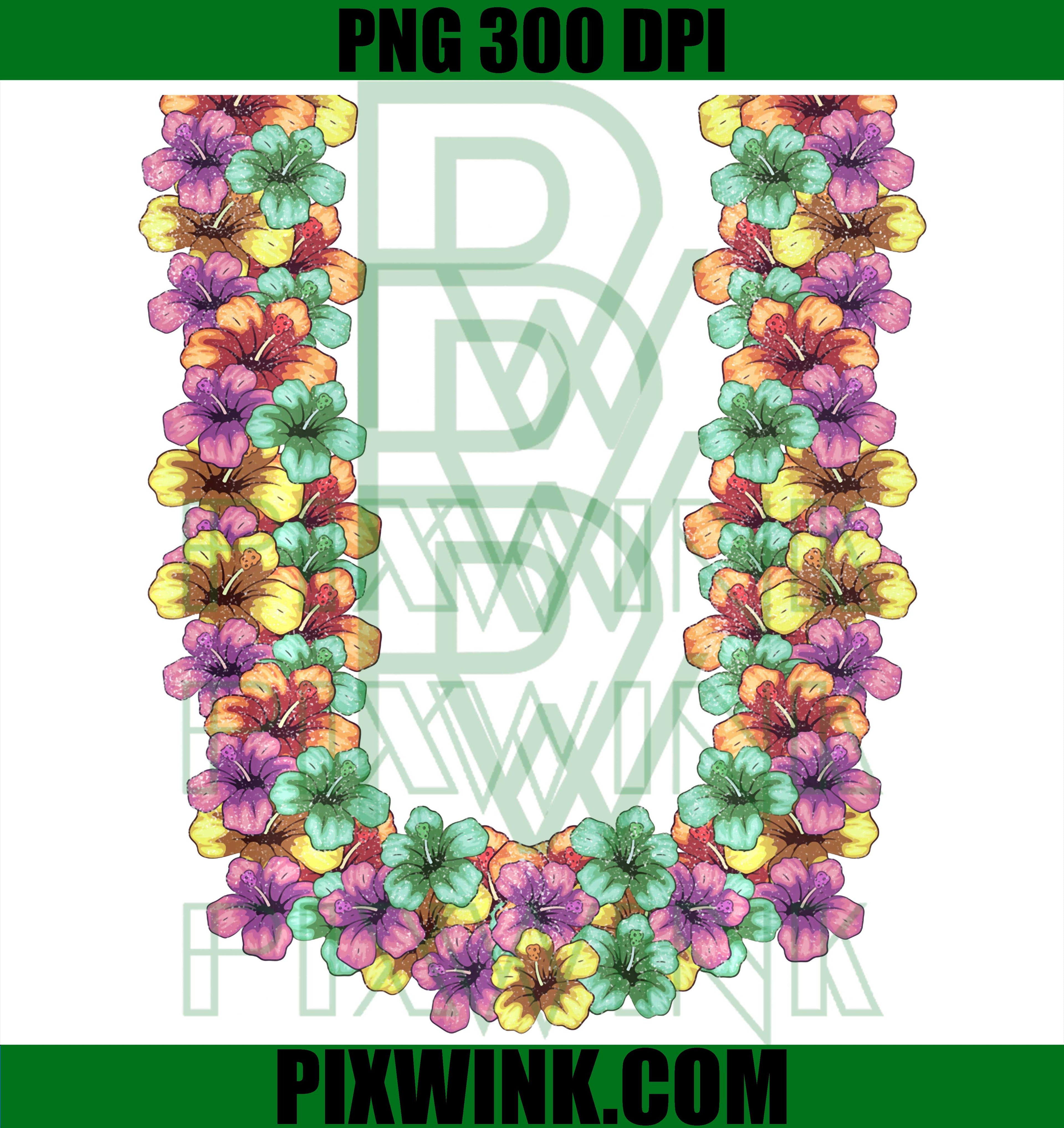 Hawaiian Flower Lei PNG, Tropical Summer Floral Chain PNG