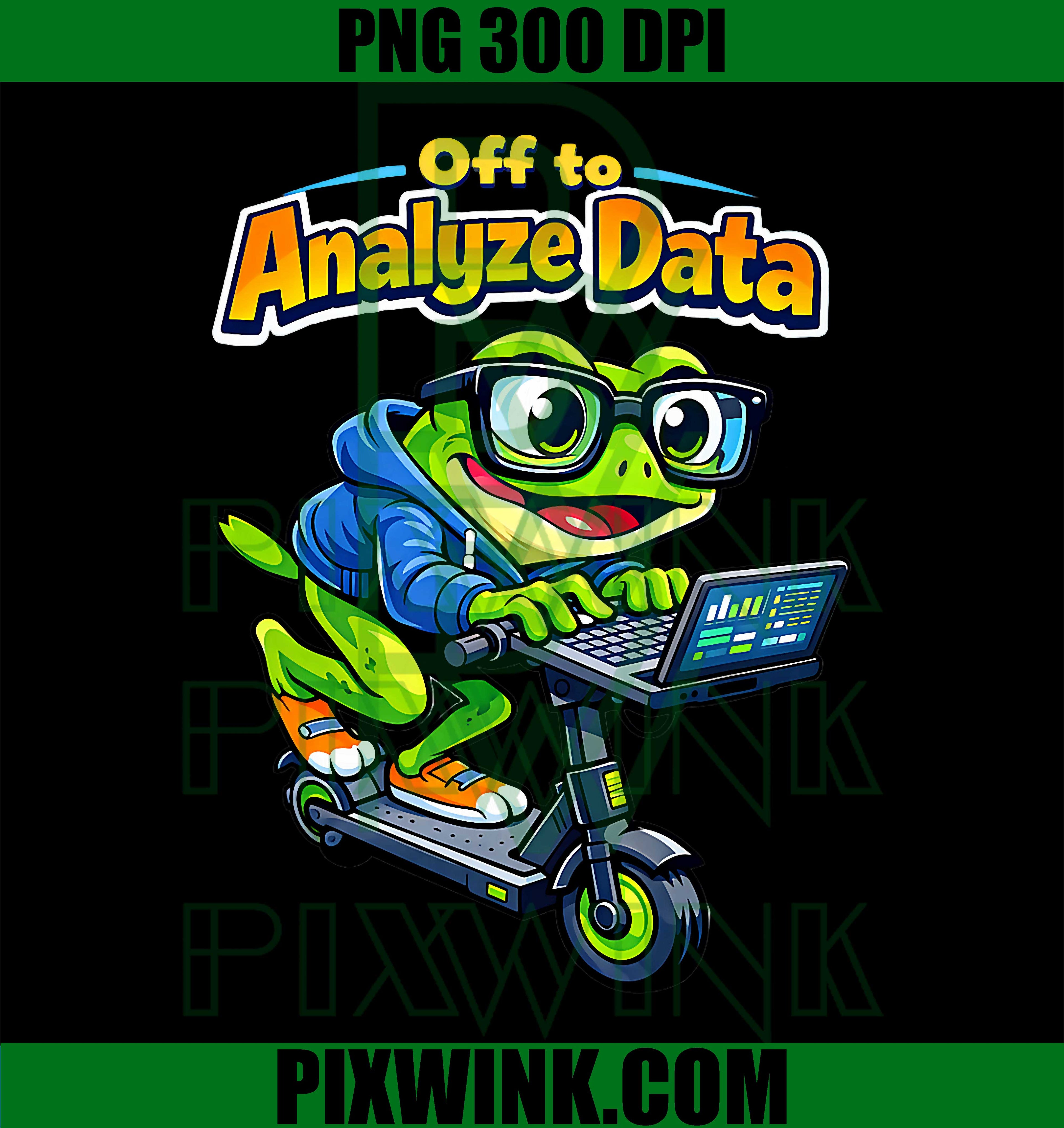 Funny Frog Computer Nerd PNG, Analyze Data Programmer Meme PNG