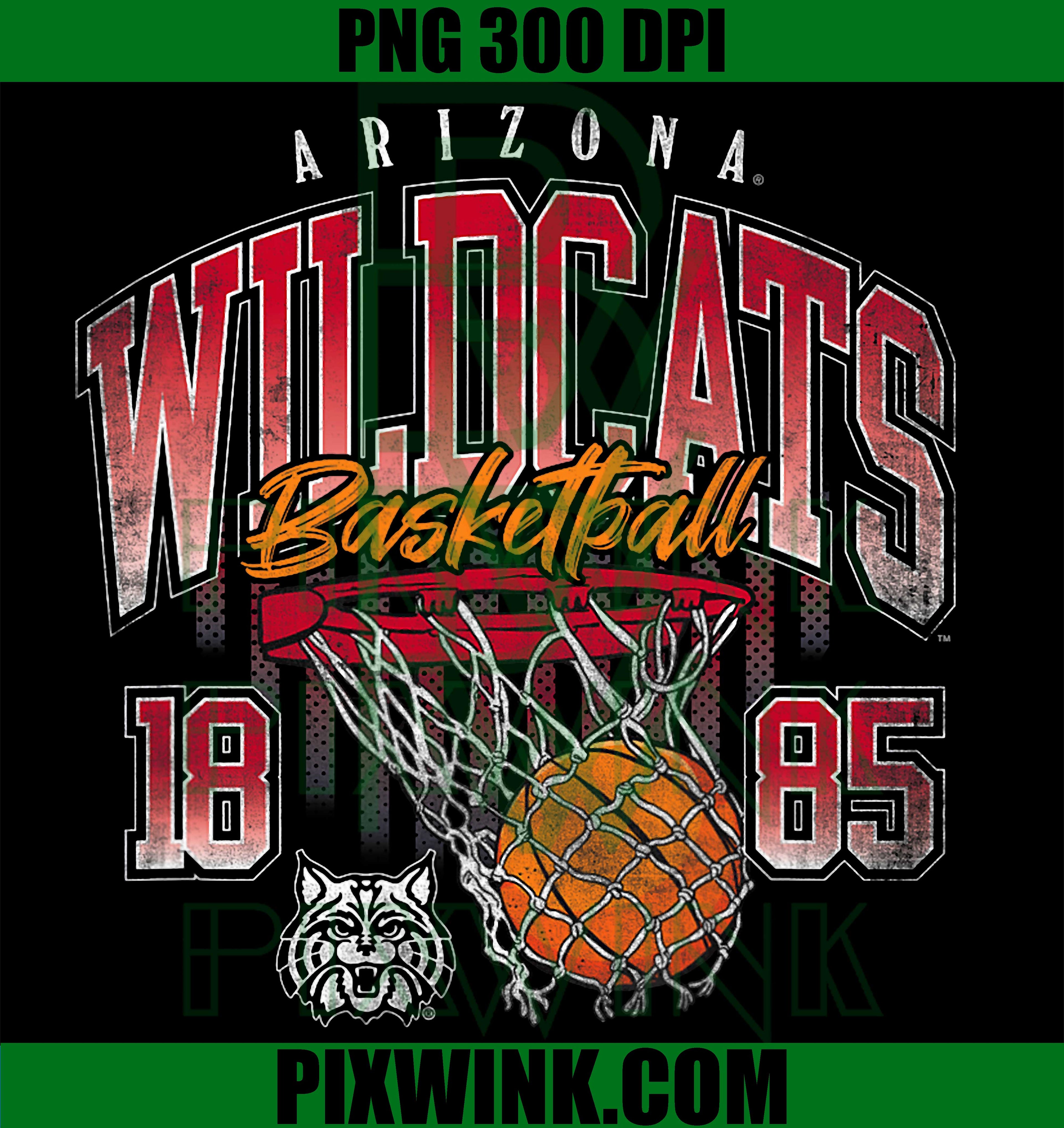 UArizona Wildcats 90s Basketball Hoop T-Shirt Arizona PNG, 90s PNG