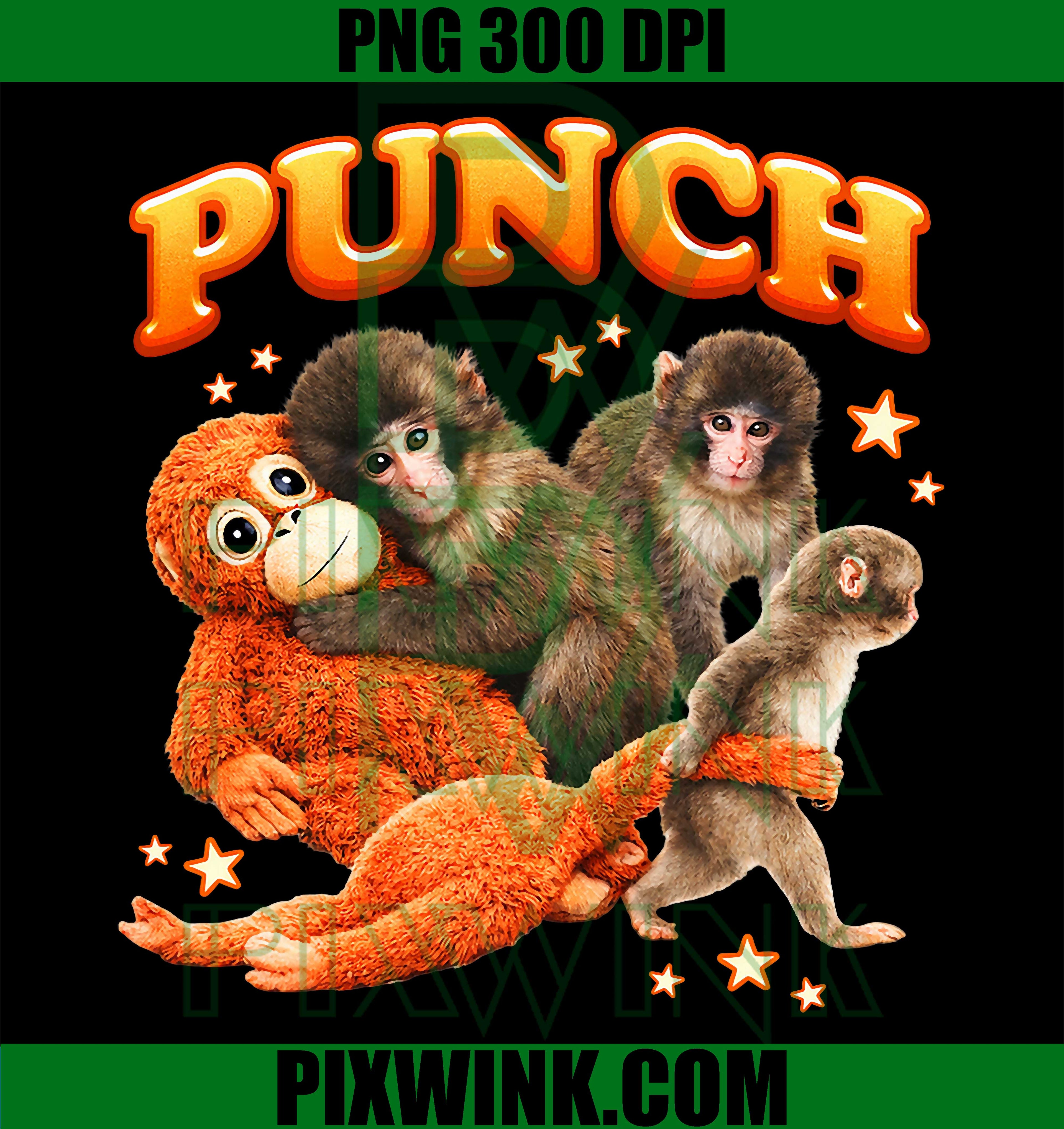 Punch Monkey Plush PNG, Funny Monkey Plush PNG, Cute Monkey Plush PNG