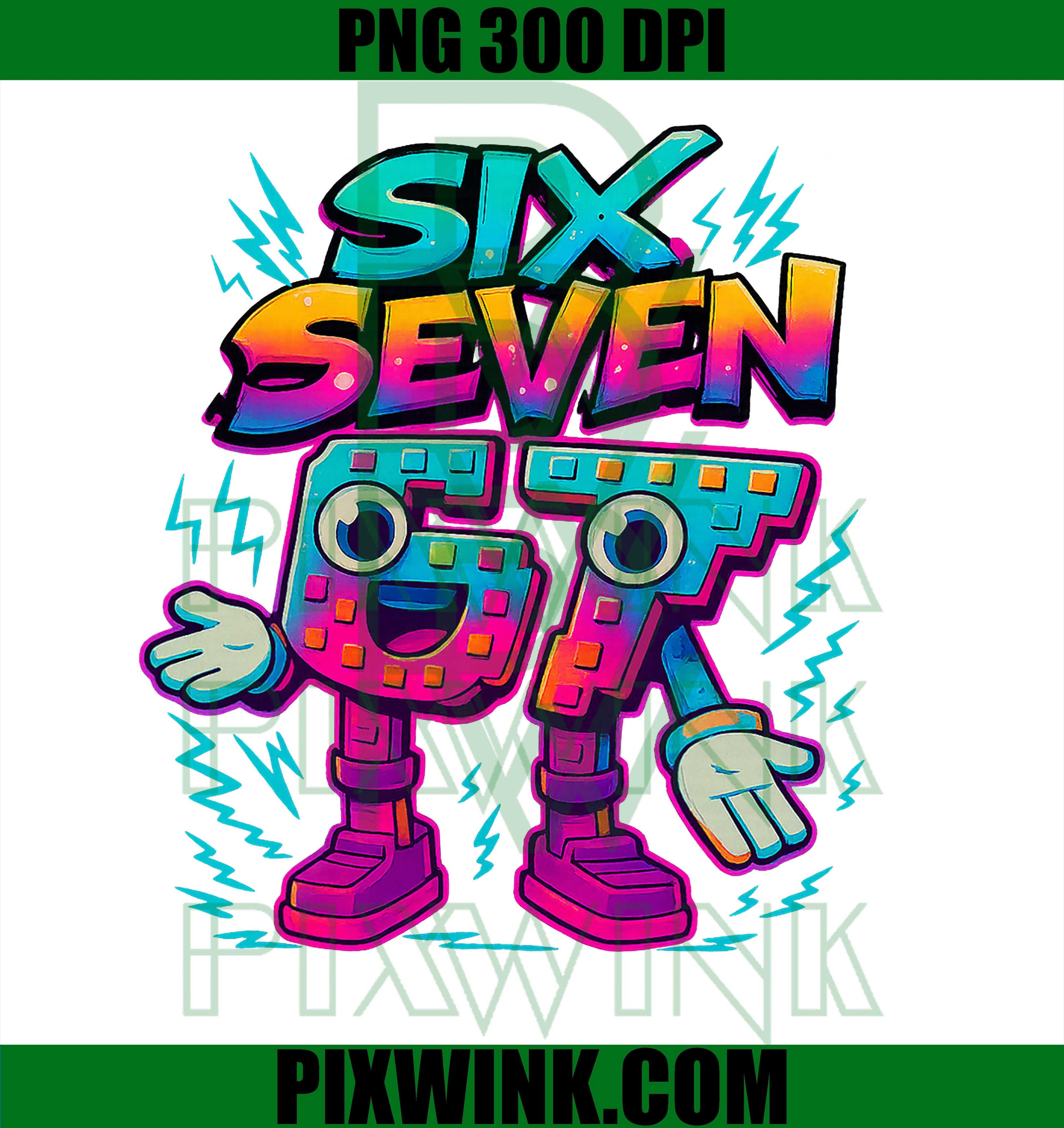 Funny Meme 67 Six Seven 6 7 Italian Brainrot PNG