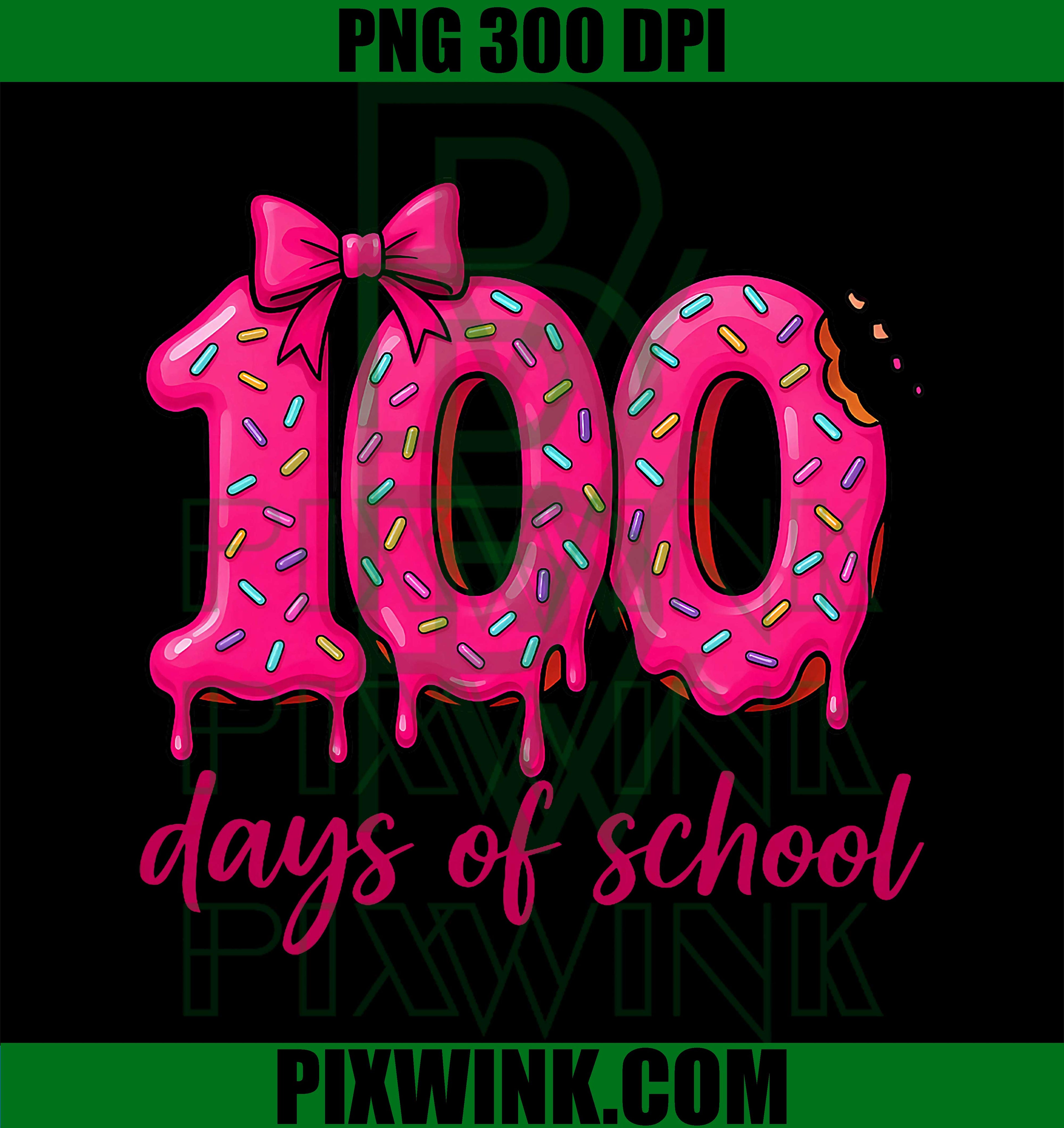 100 Days of School, Preppy 100th Day of School Teachers Girls PNG