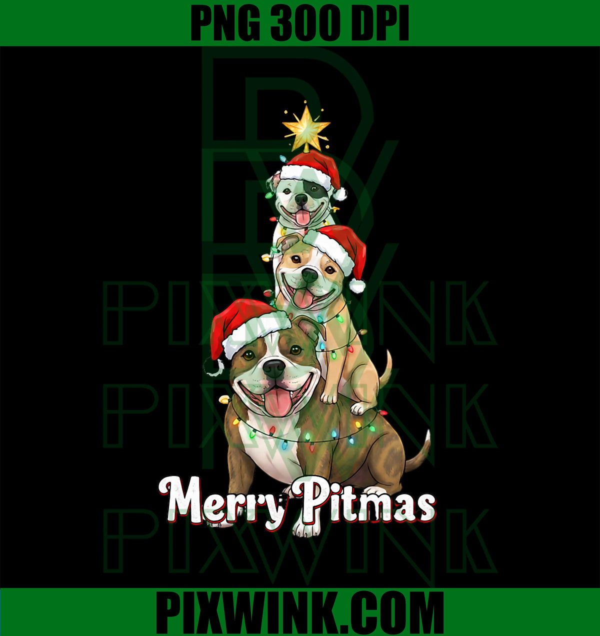 Merry Pitmas, Pitbull Christmas Theme for Festive Dog Lovers PNG