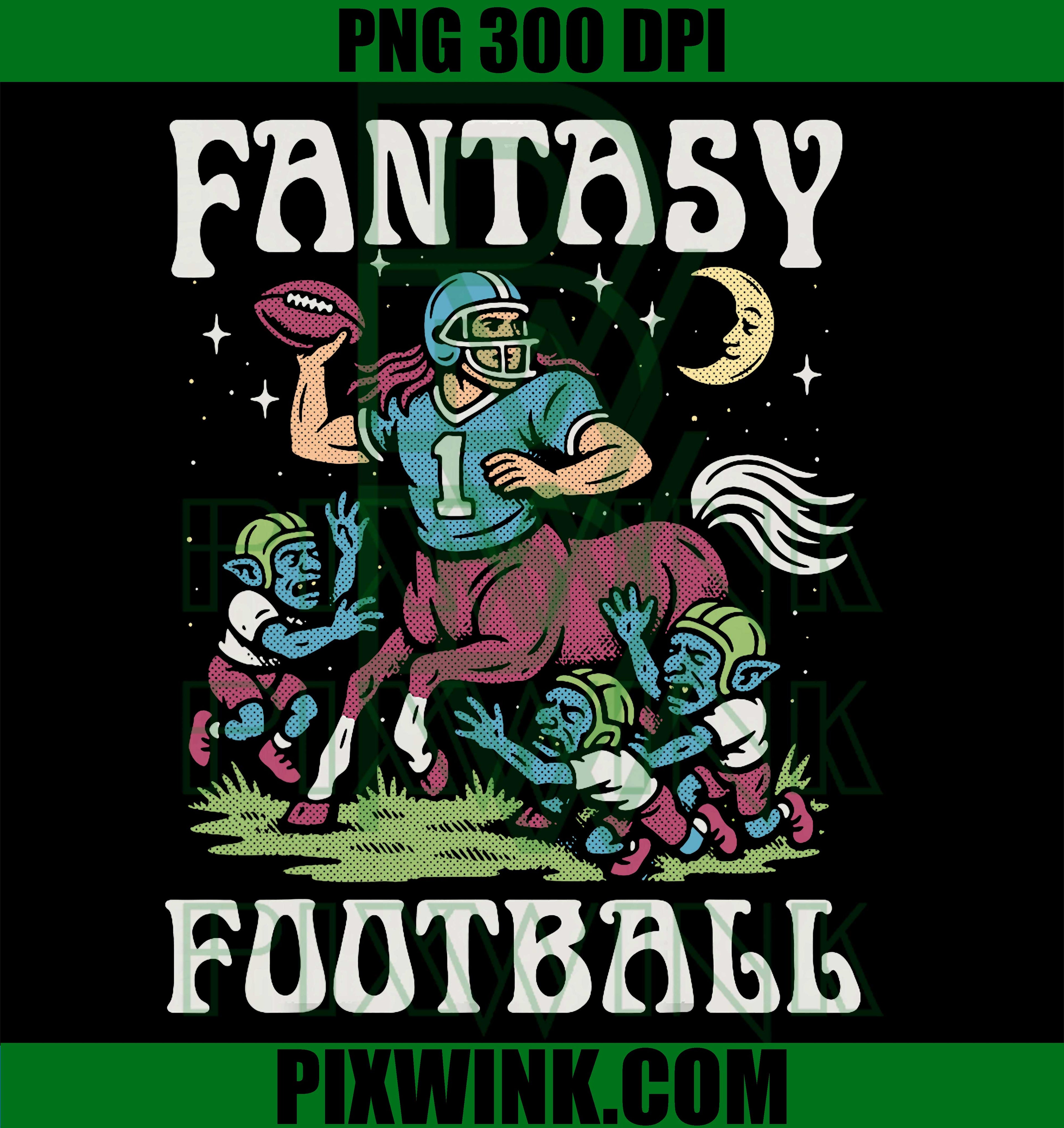 Fantasy Football PNG, Fantasy League Football Artwork PNG Design Retro Illustration 