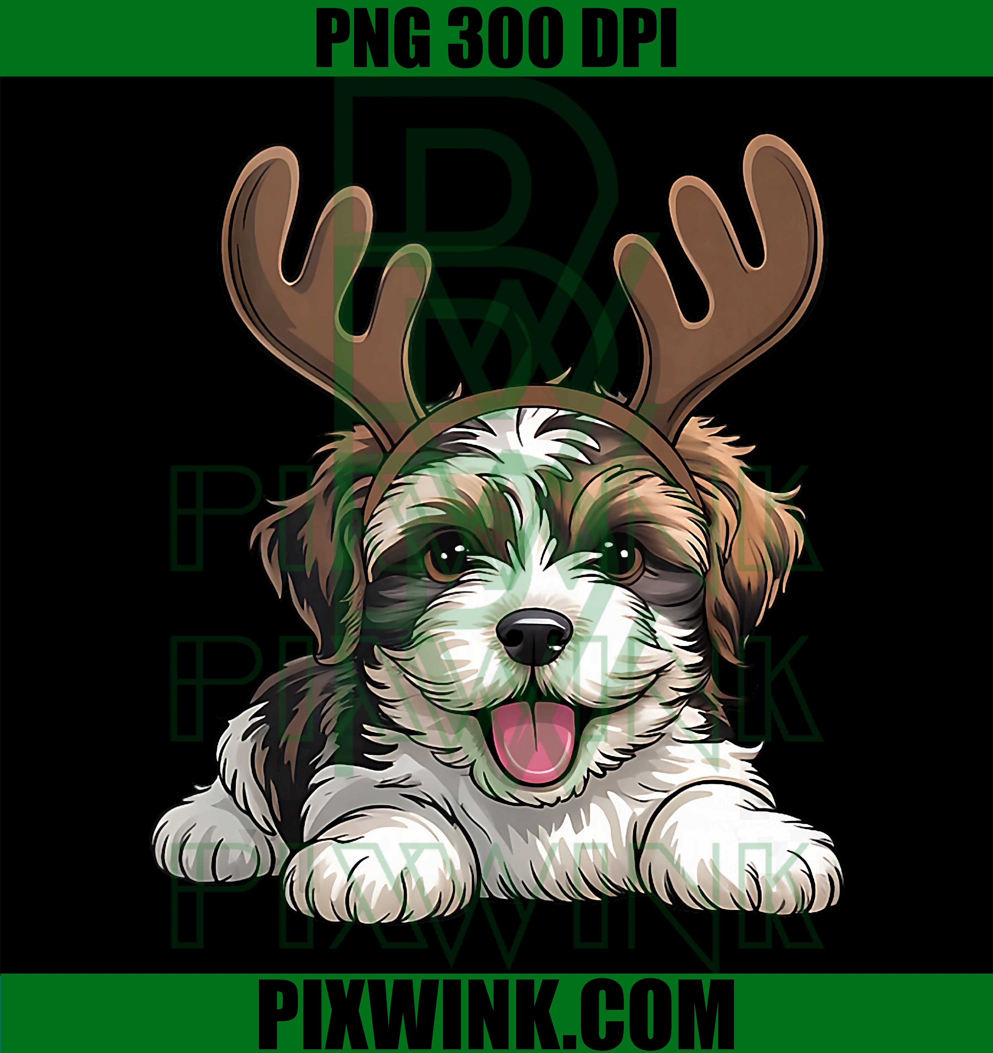 Christmas Havanese Dog Reindeer, Funny Xmas Dogs Owner PNG
