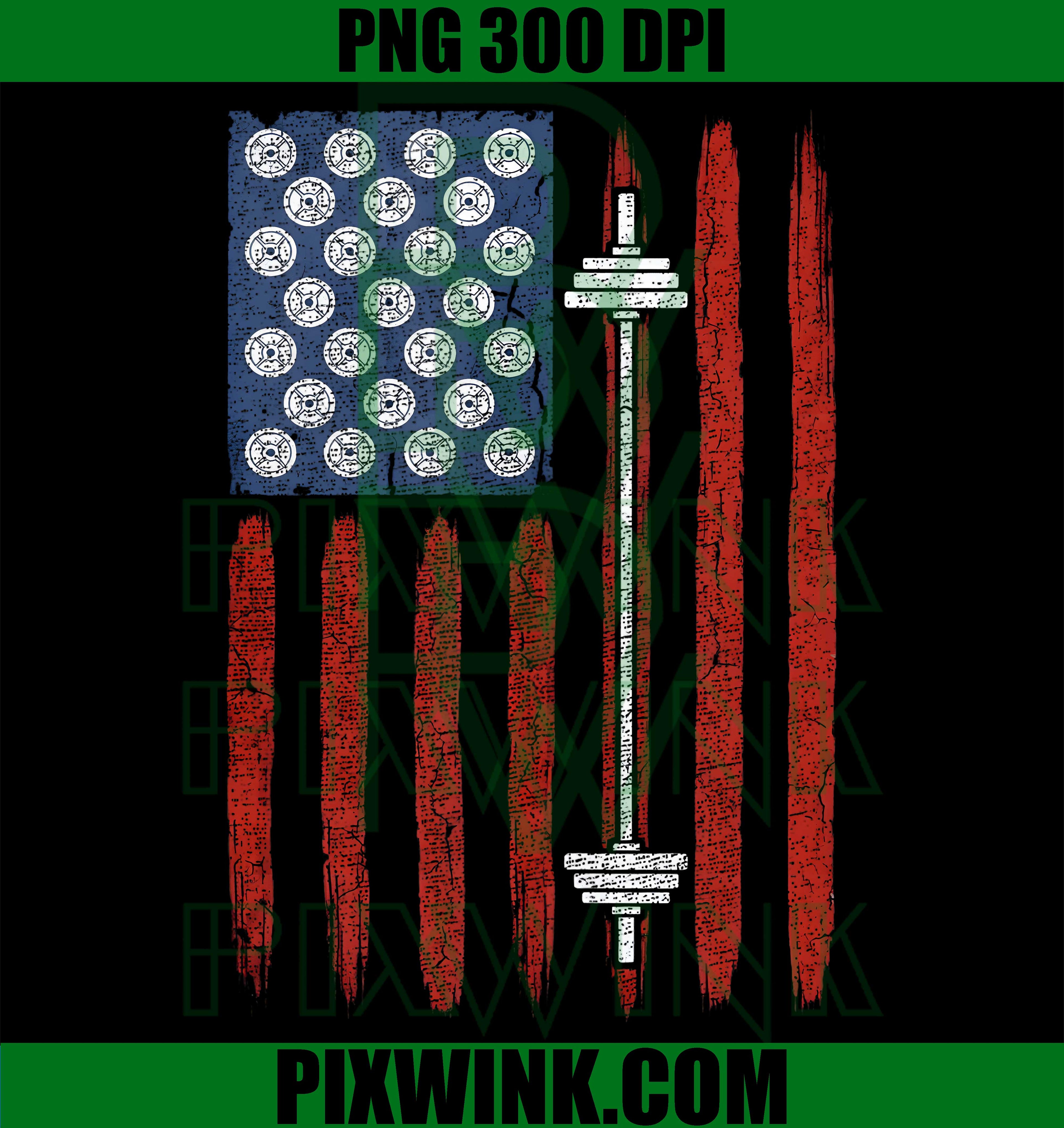 4th July Barbell PNG, USA Workout Flag PNG, Patriotic Gym Tank PNG