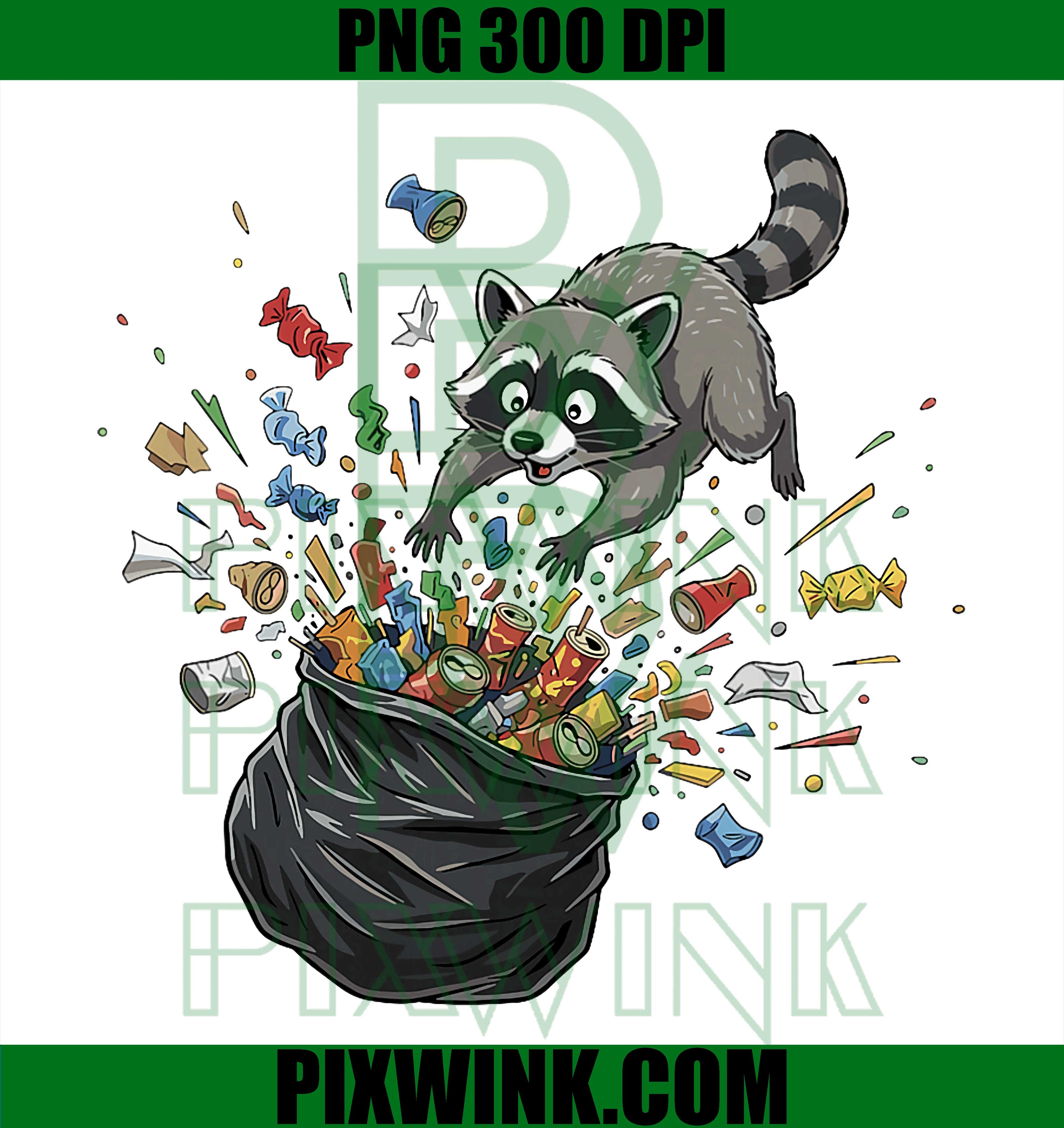 Funny Trash Panda Candy PNG, Raccoon Candy Explosion PNG