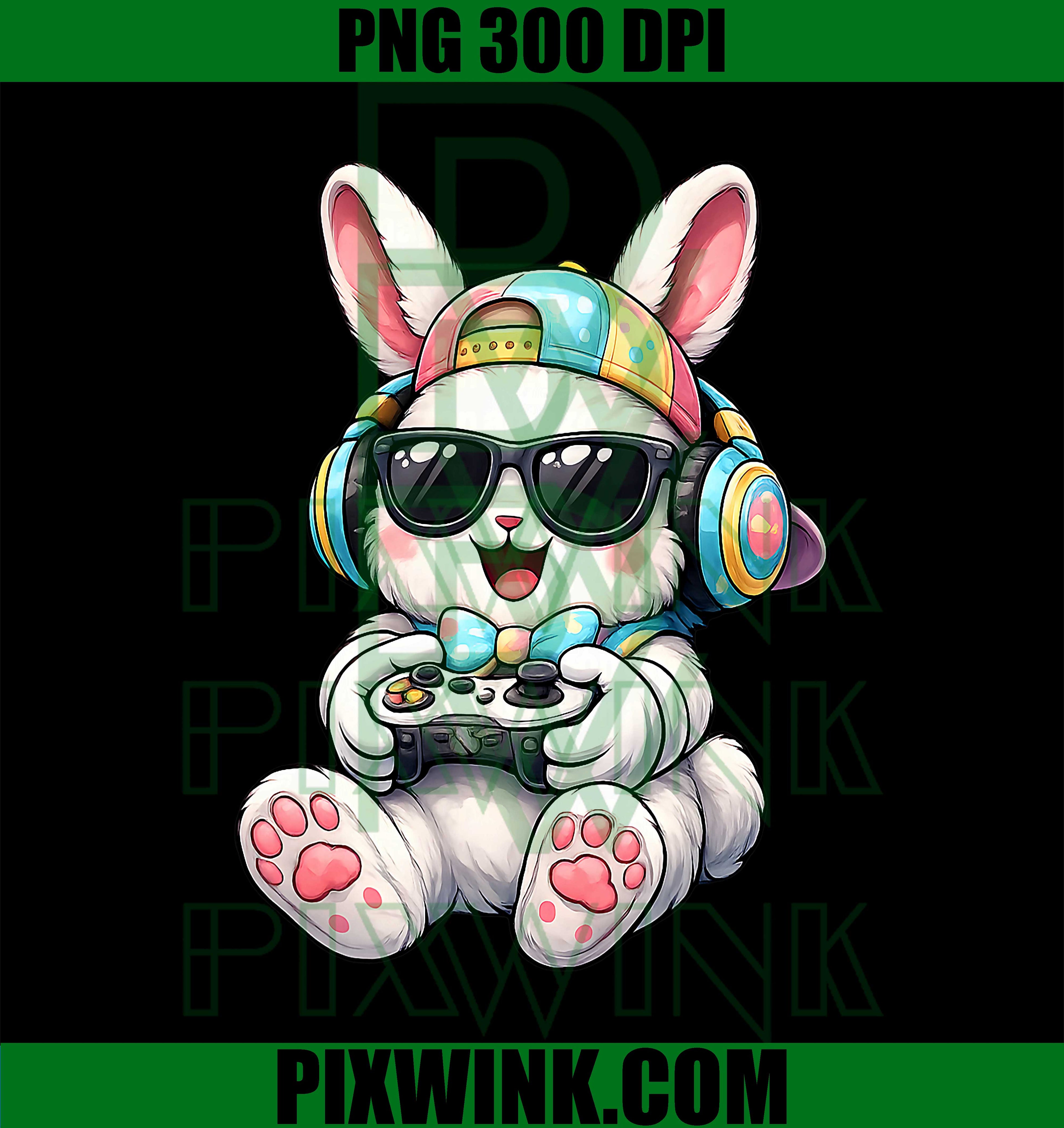 Boys Happy Easter Gamer Bunny PNG, Video Game Easter Egg Kids PNG