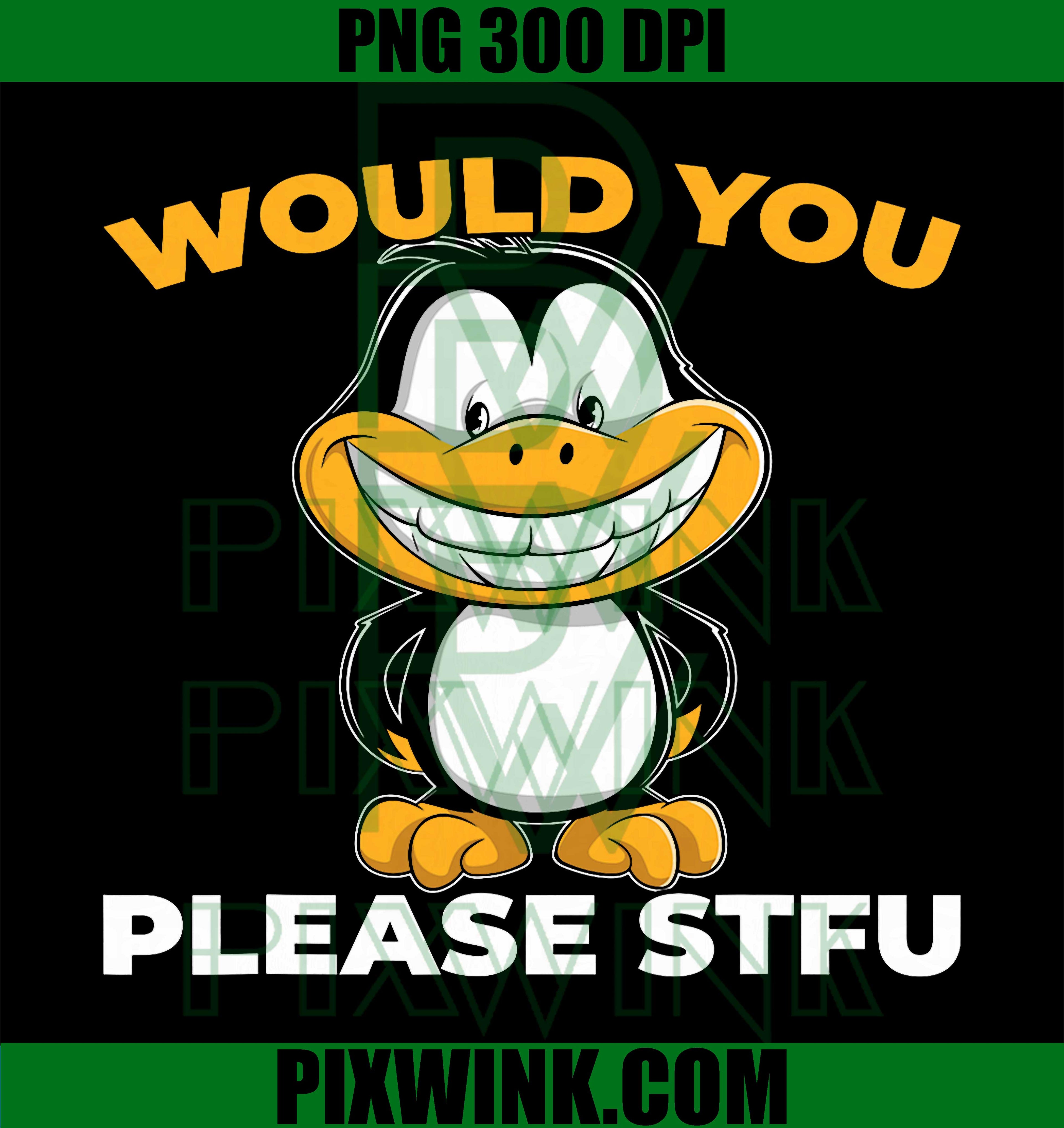 Penguin STFU PNG, Funny Arctic Birds Wildlife Meme Graphic PNG