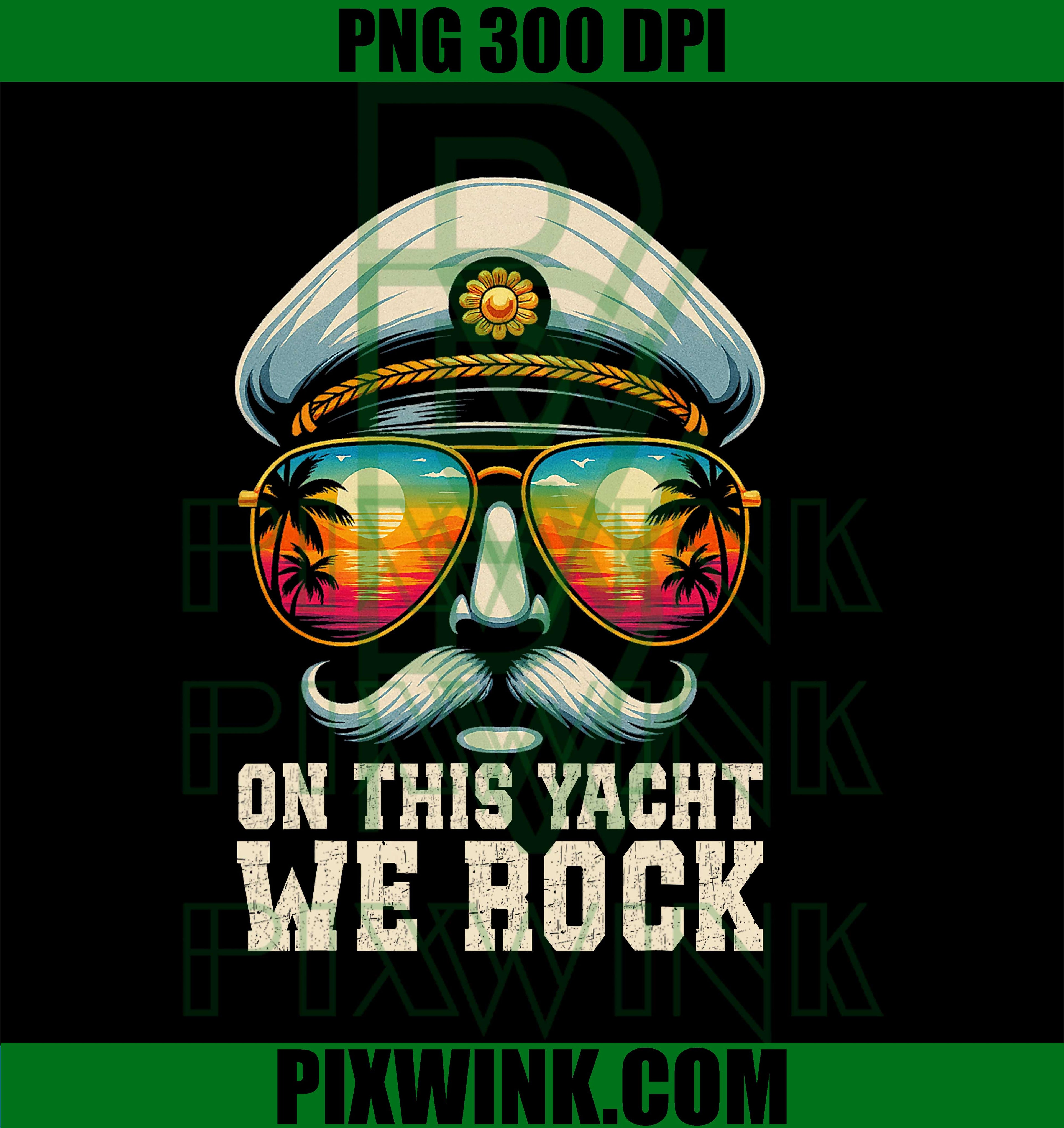 Yacht Rock Captain PNG, 80s Party On This Yacht Funny Music Graphic PNG