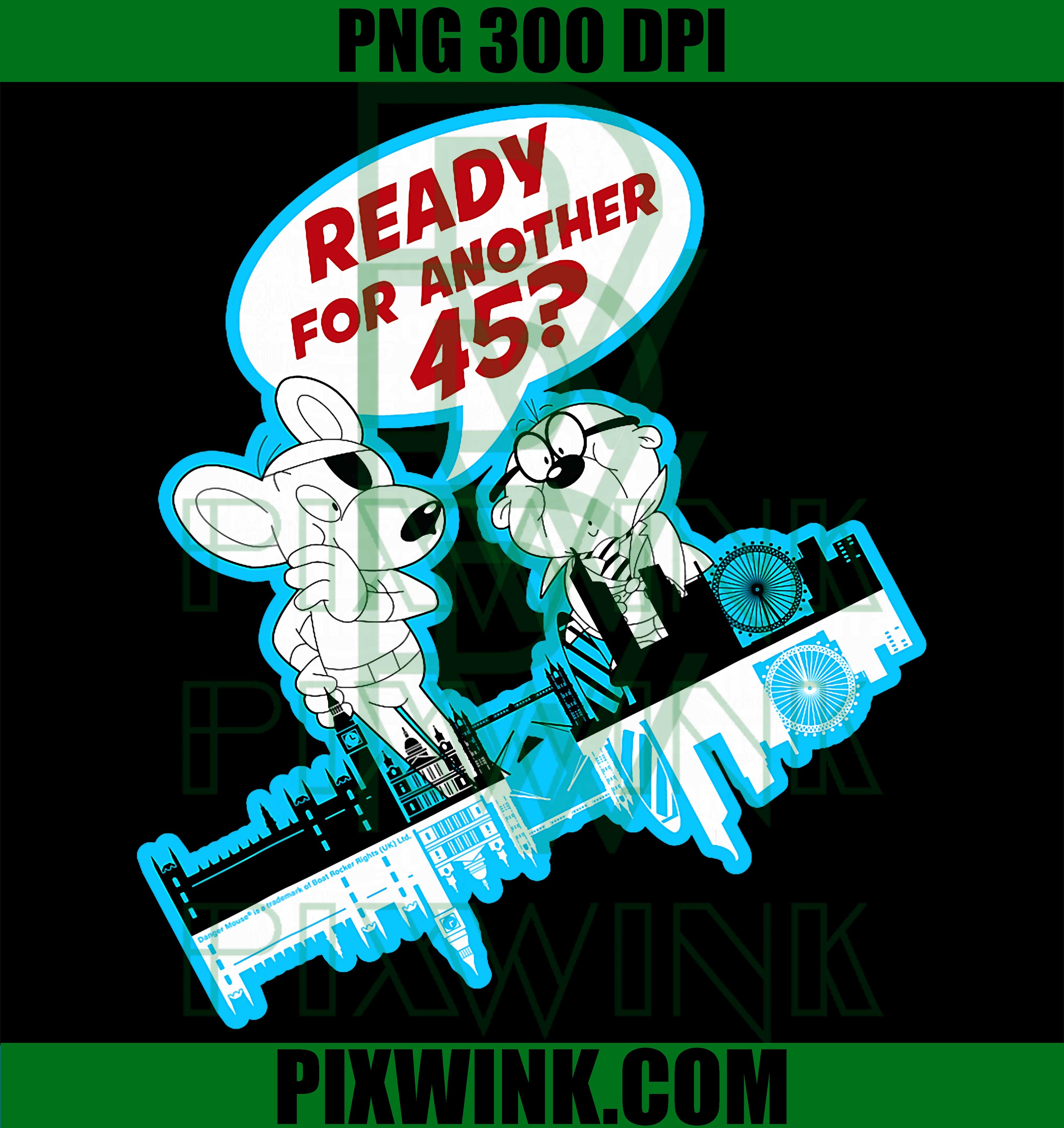 Danger Mouse Penfold 45th Anniversary PNG, Retro Cartoon Duo Graphic PNG