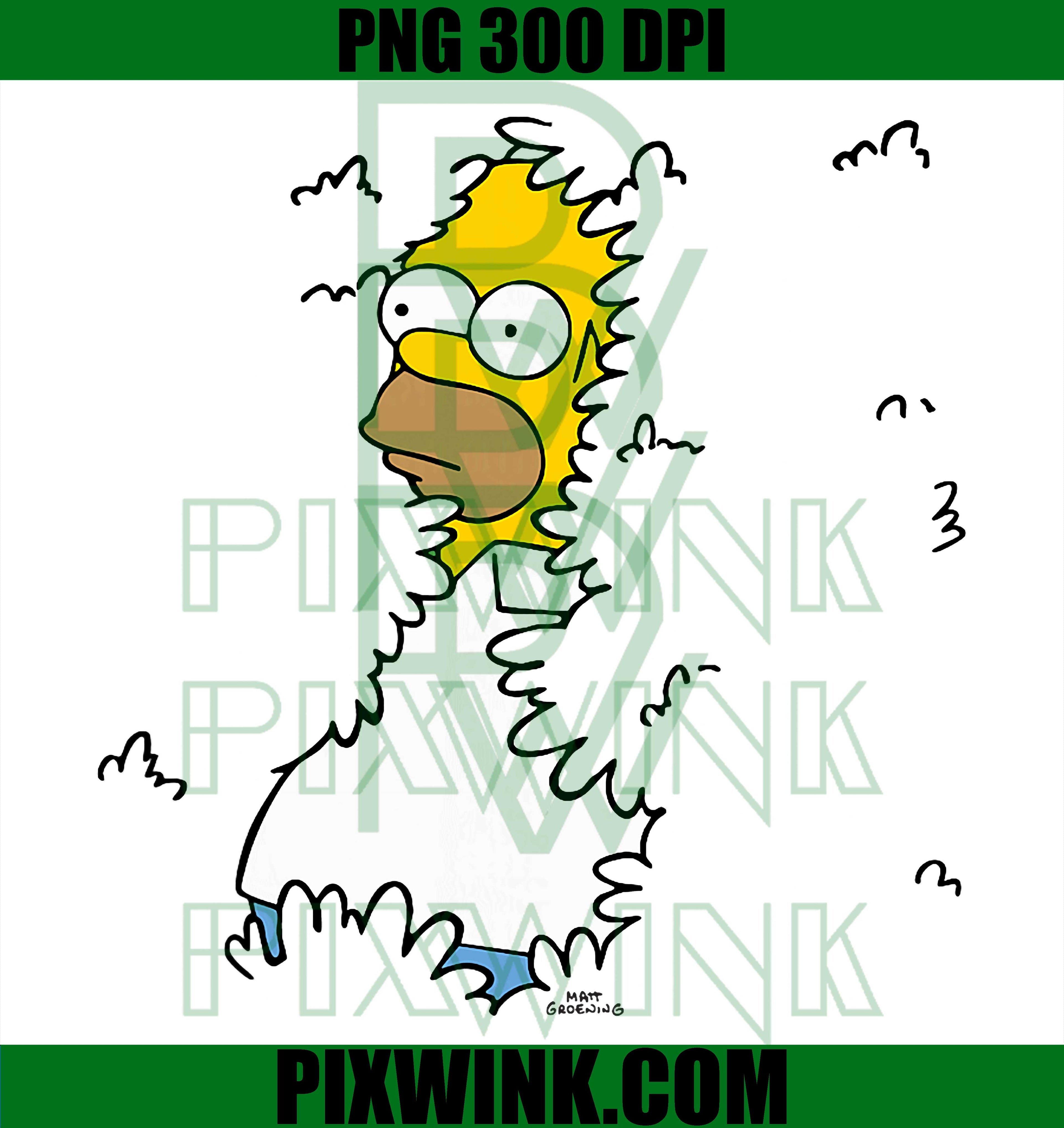 Homer Hide Bush PNG, Funny Simpsons Meme Design PNG