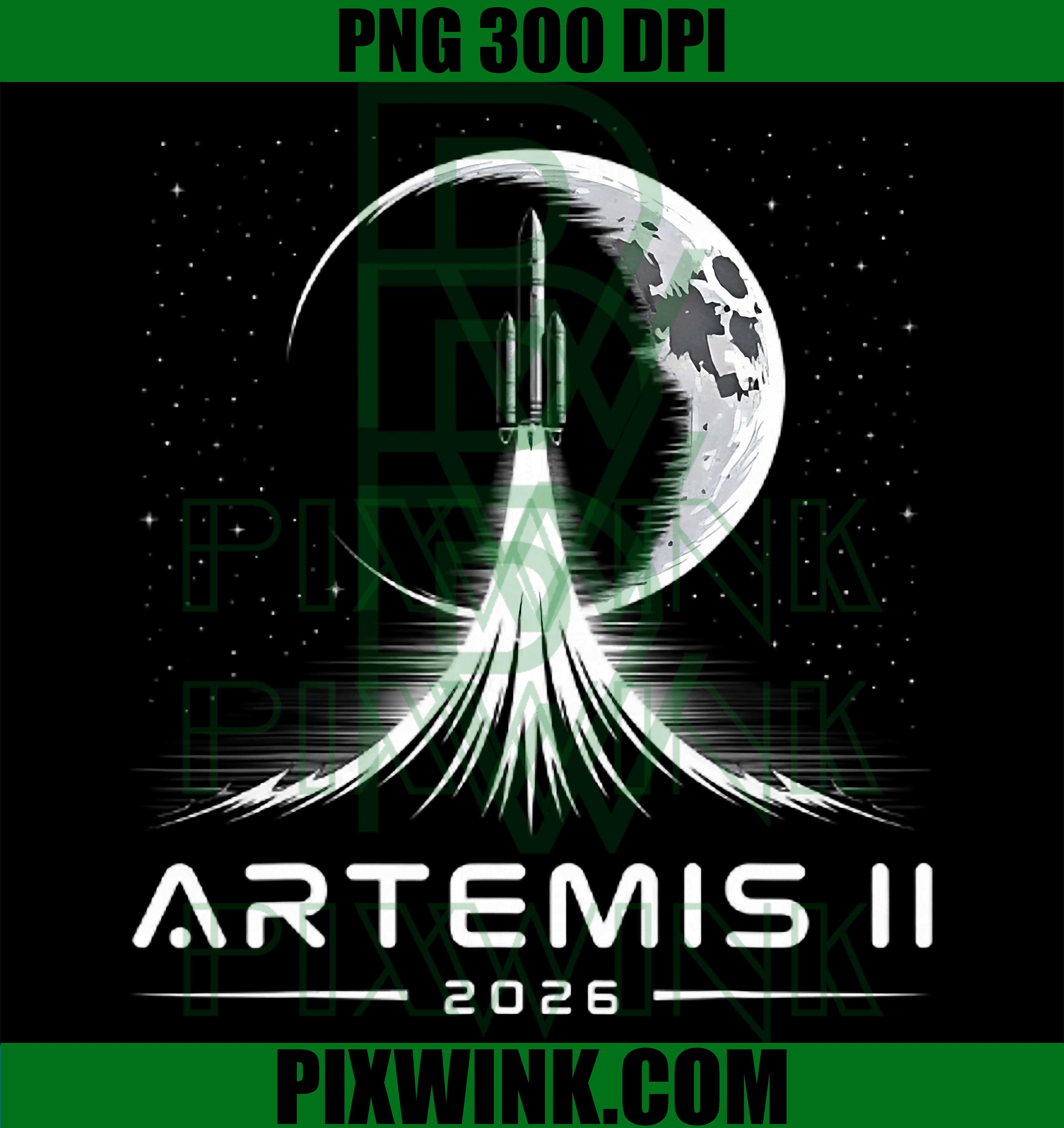 Artemis II PNG, Moon Mission PNG, Space Launch Design PNG