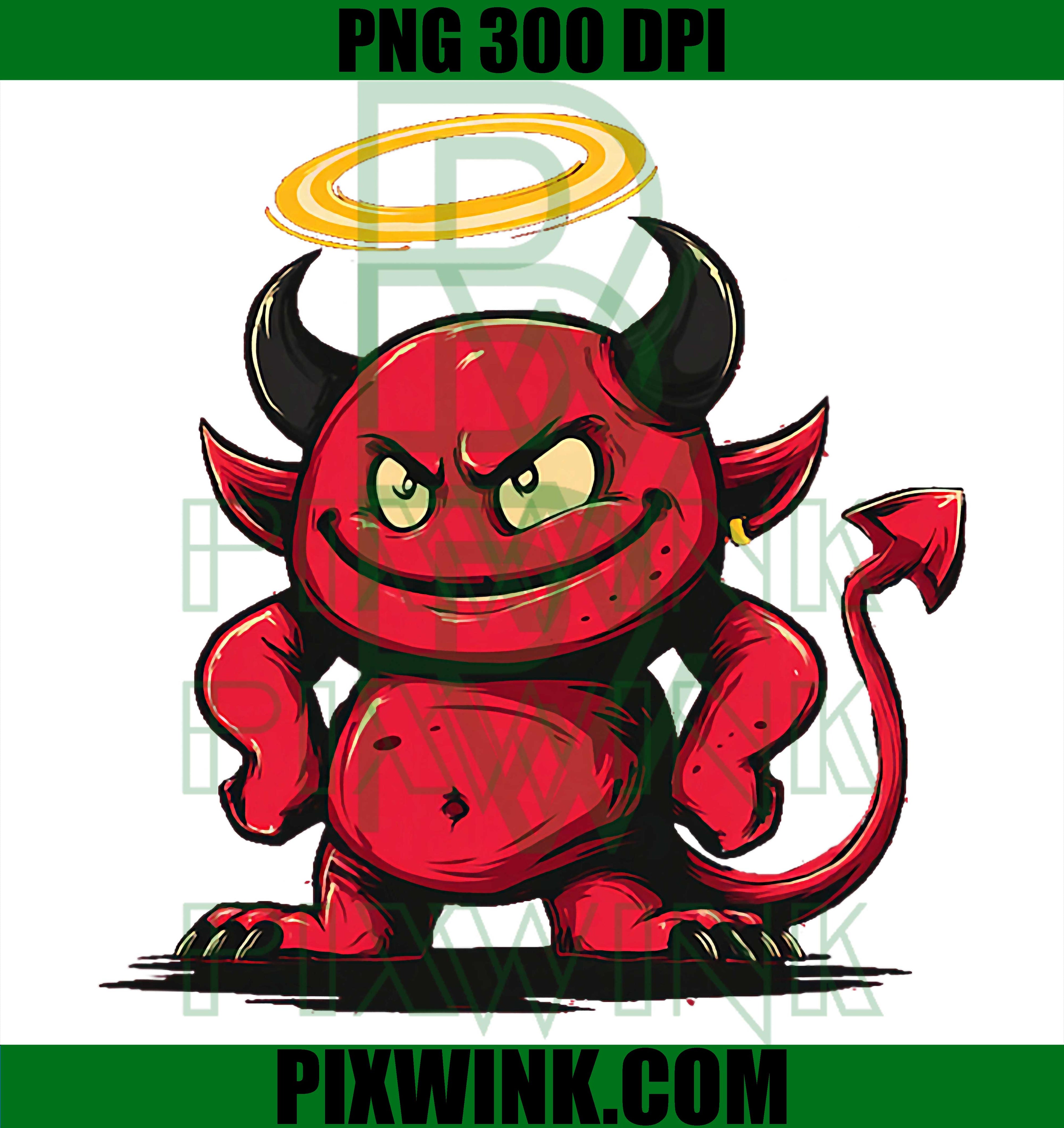 Funny Halo Devil Cartoon PNG, Angel Devil Cartoon Graphic PNG