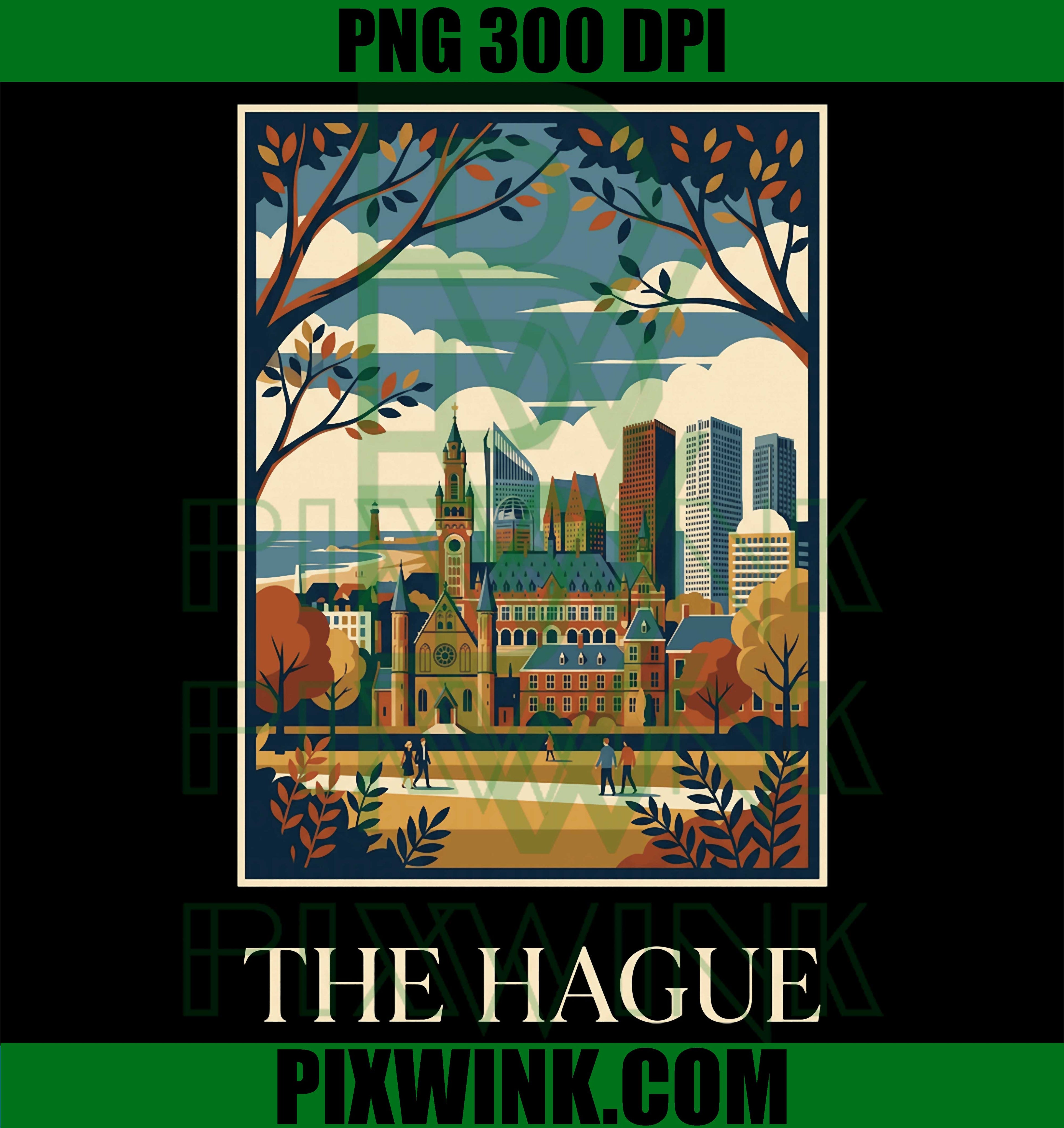 The Hague Skyline PNG, Netherlands Travel City Art PNG
