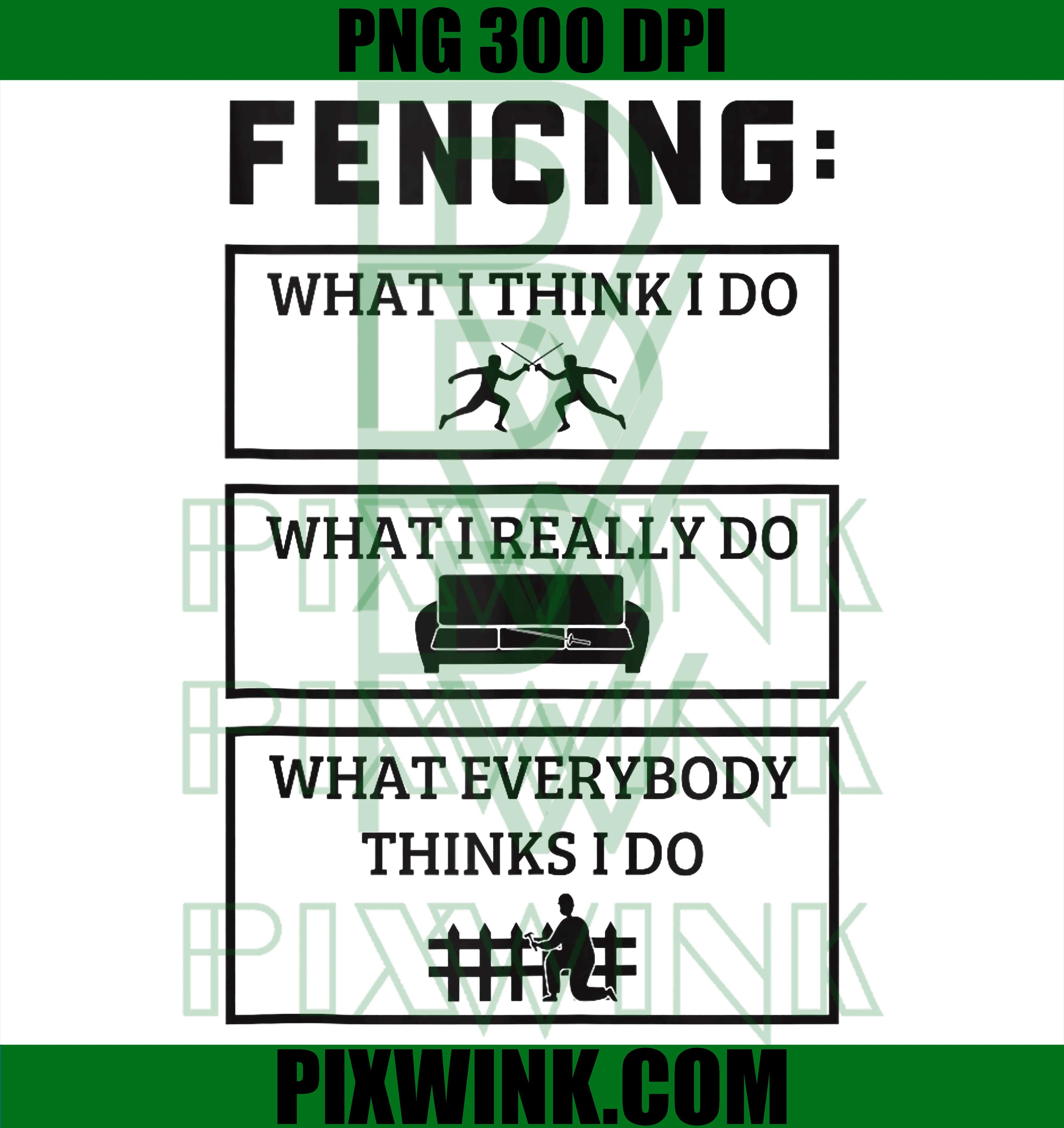 Funny Fencing Design, Fun Fencer PNG